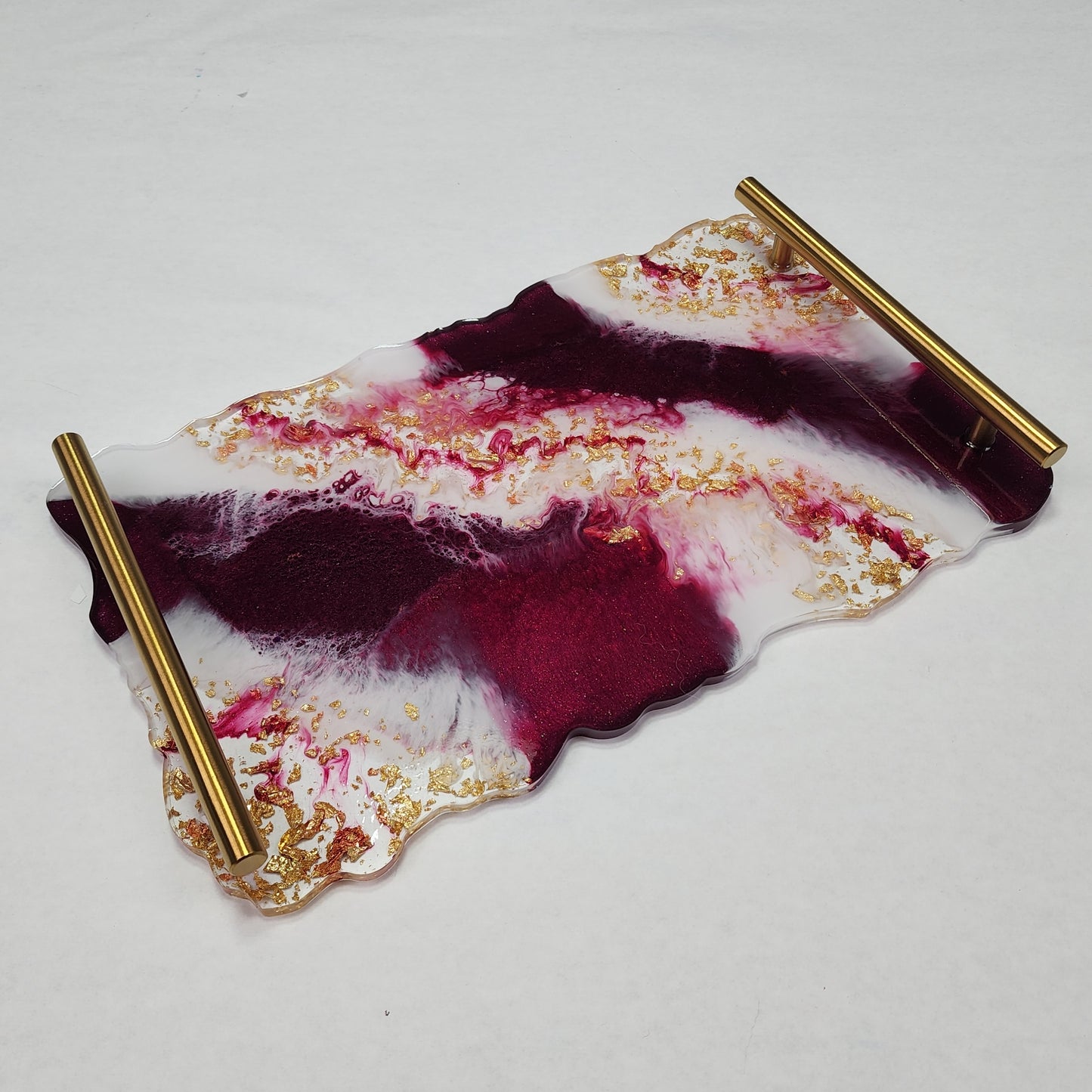14" Rectangle Silicone Tray Mold with Agate Edges