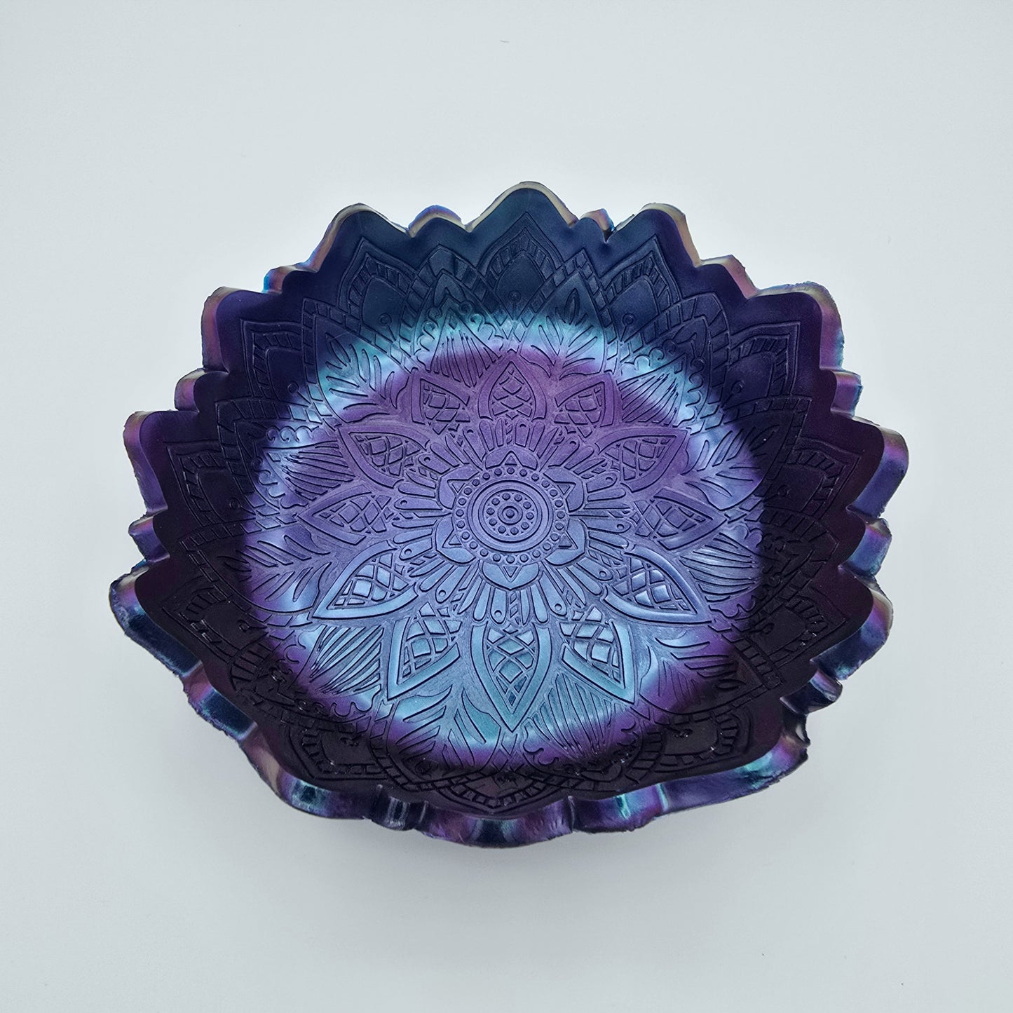 Purple/Green Mandala Resin Bowl