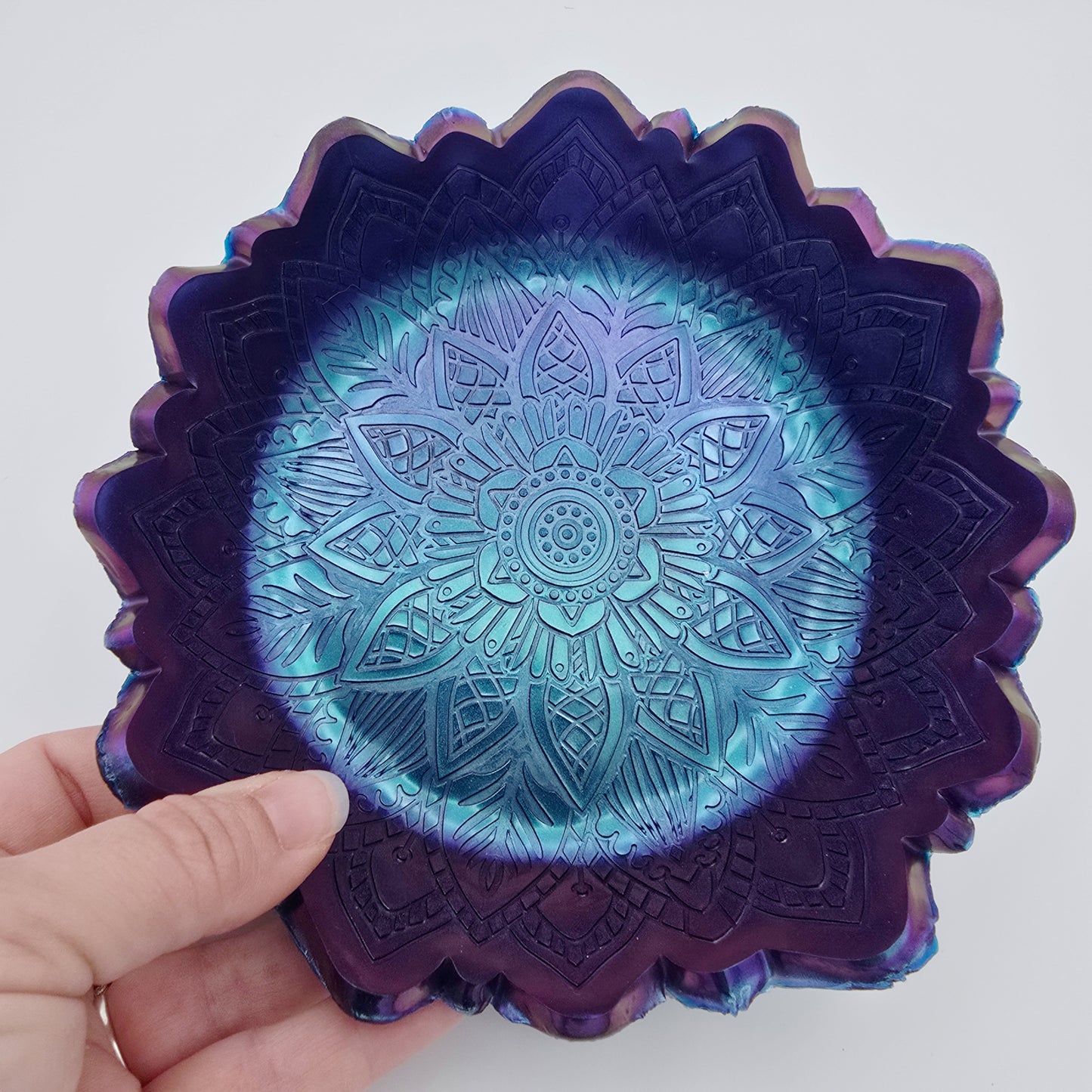 Purple/Green Mandala Resin Bowl