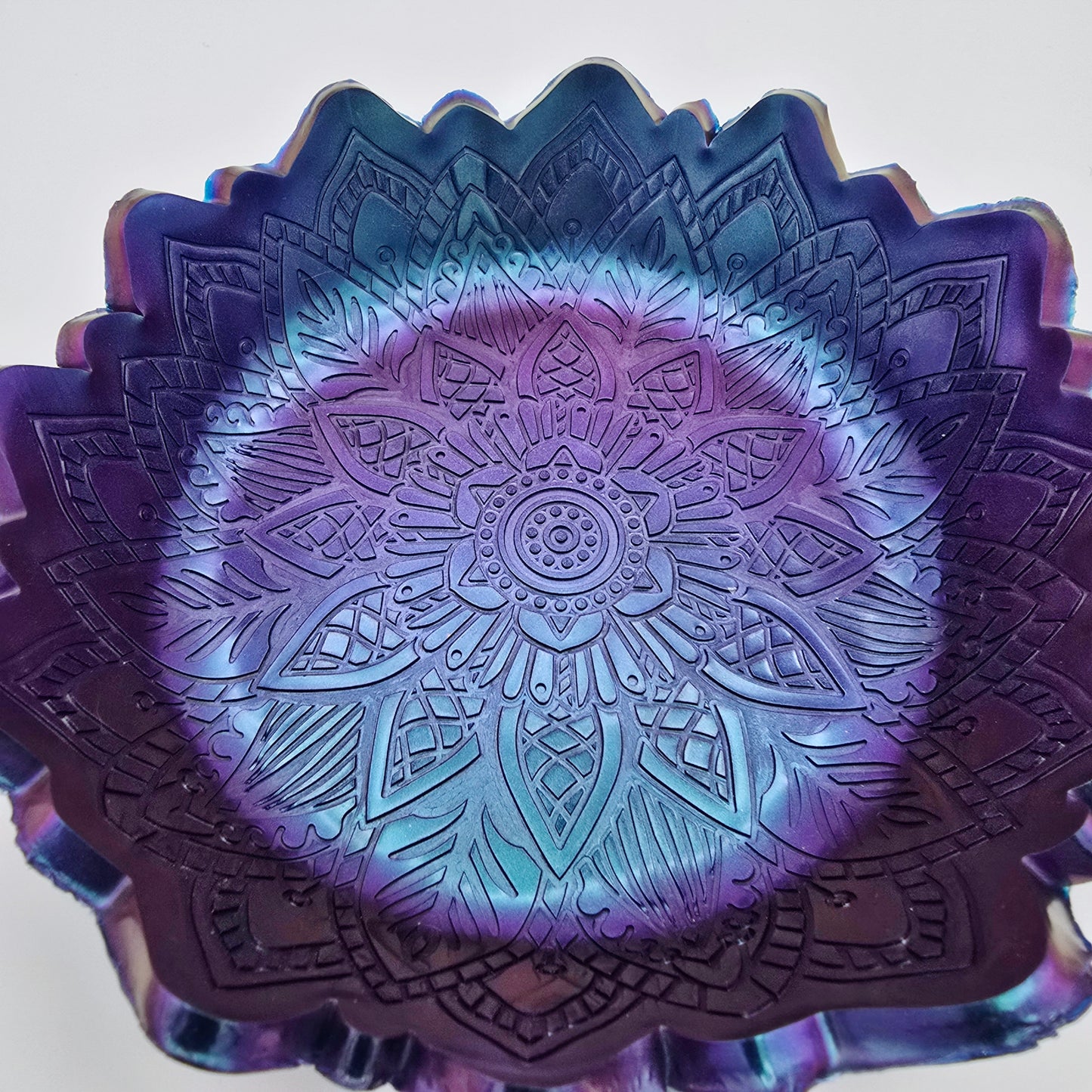 Purple/Green Mandala Resin Bowl