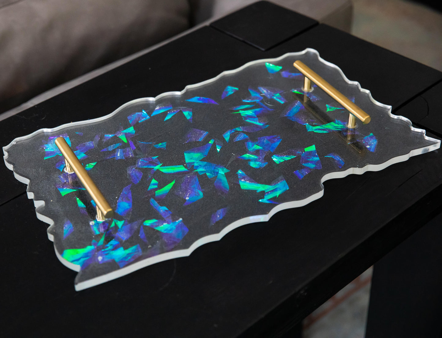 Extra-large Rectangle Tray Silicone Mold with Agate Edges