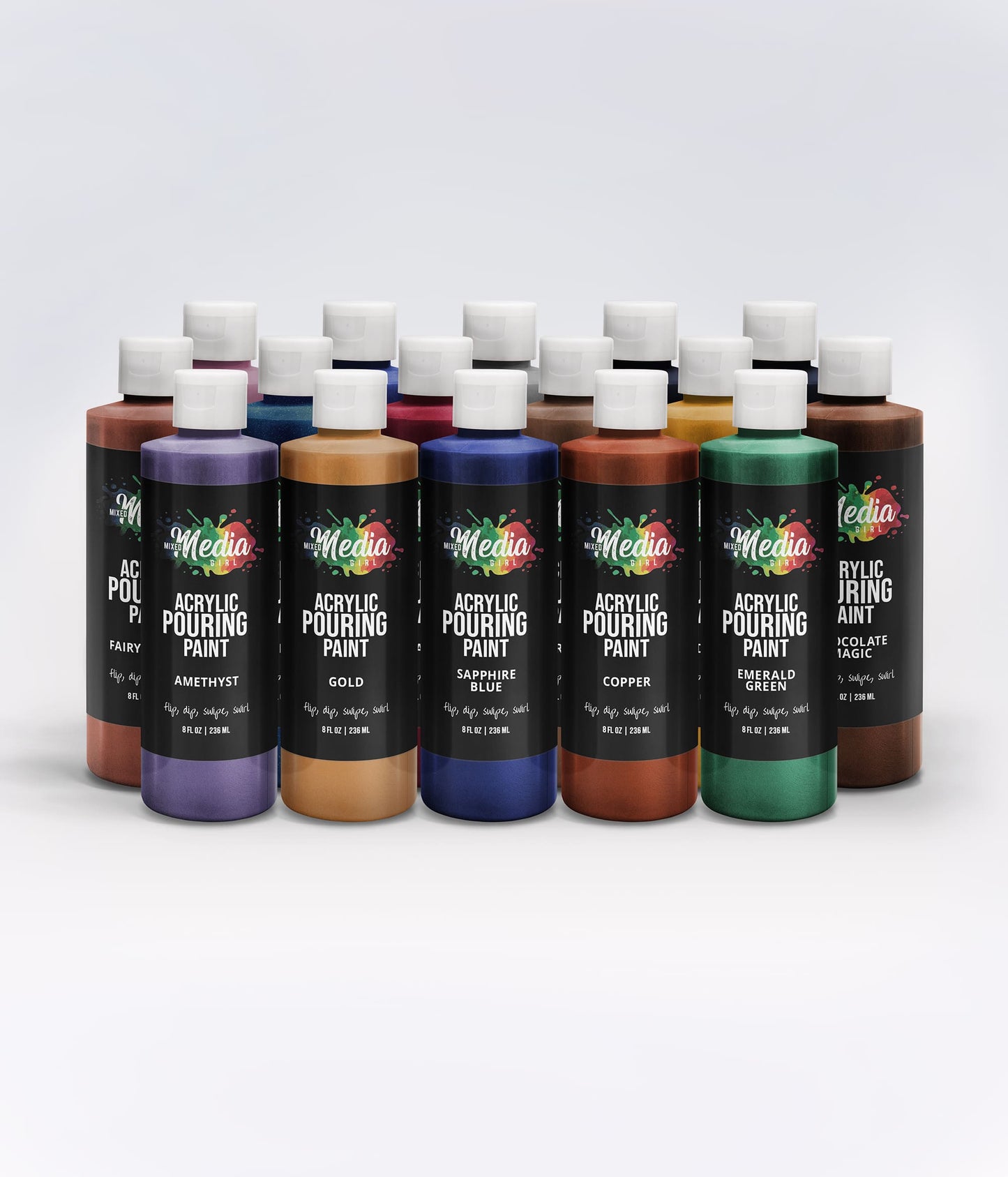 ALL METALLICS BOX – Sixteen 8-Ounce Bottles of Pouring Paint