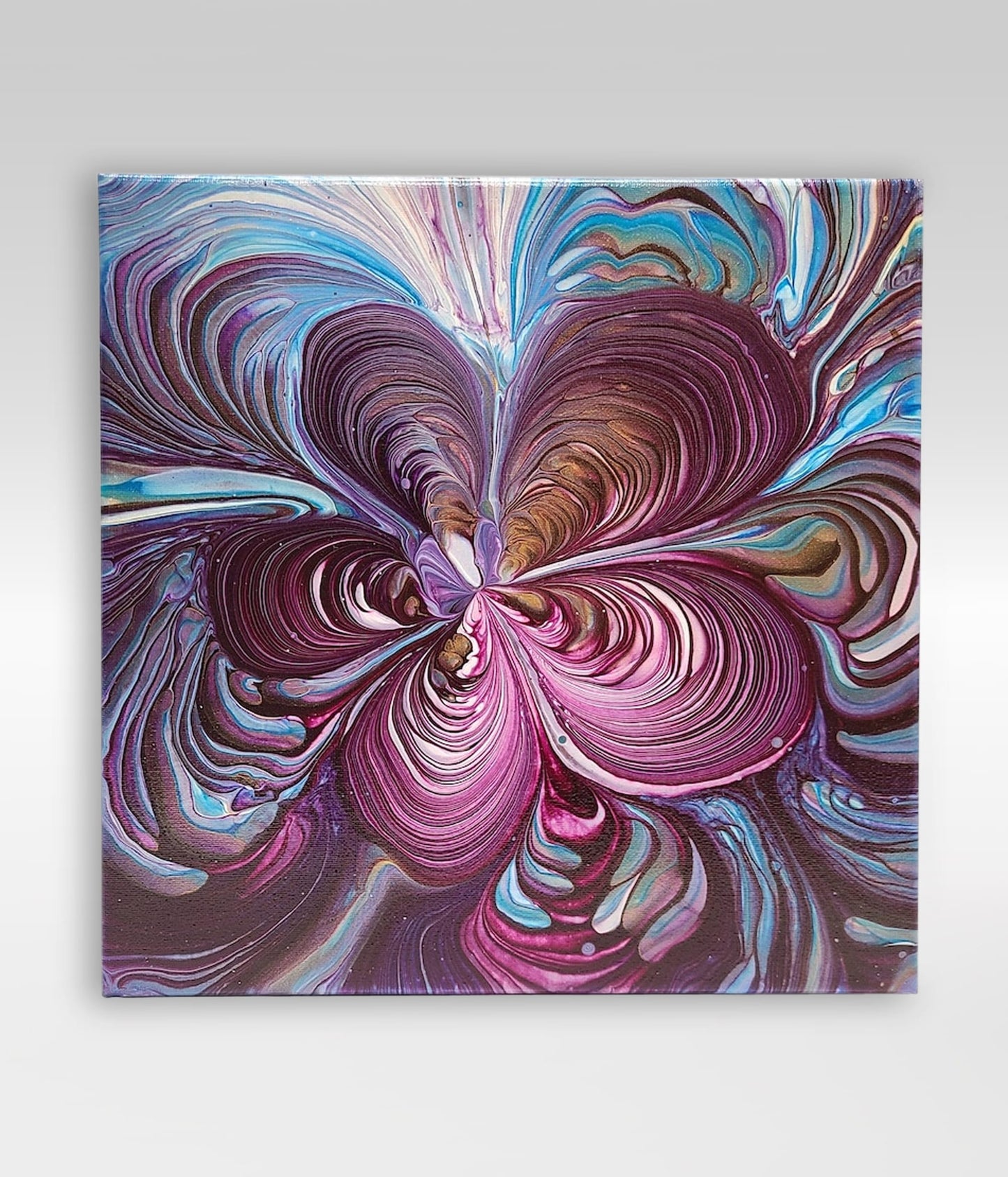 Alpha Scepter – 12 x 12 Acrylic Pour Painting On Canvas