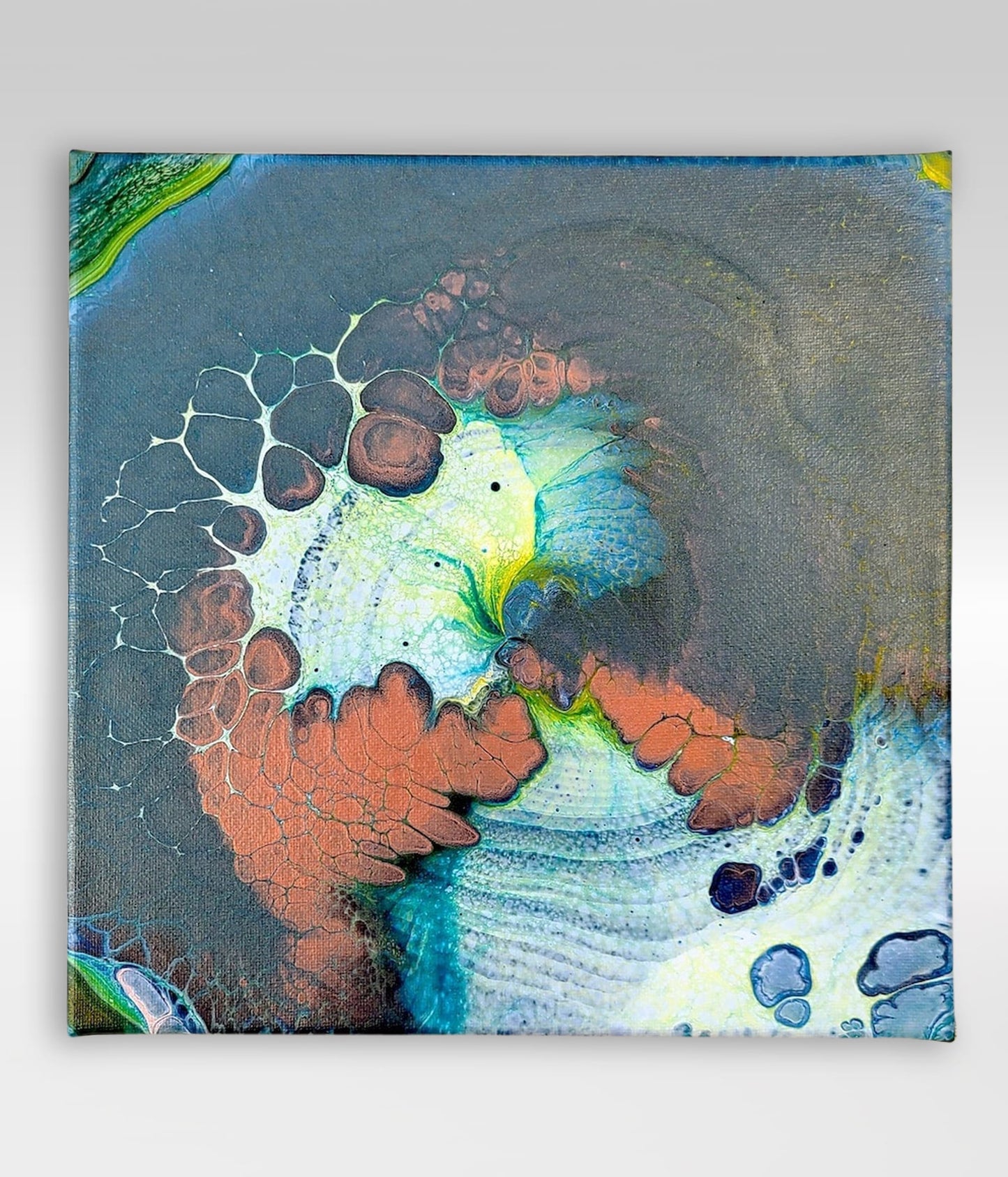 Choked – 10 x 10 Acrylic Pour Painting On Canvas