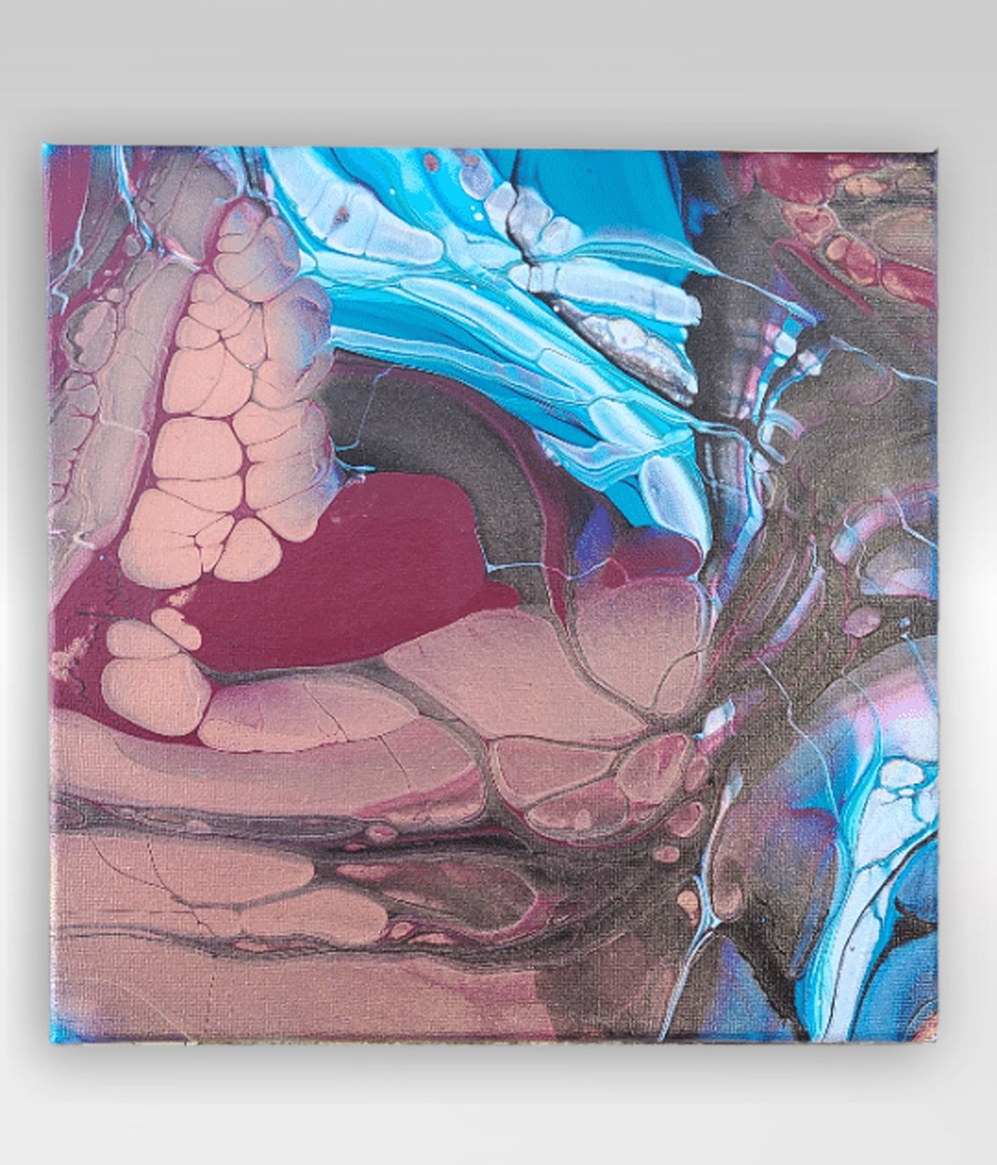 Chocolate Fix – 10 x 10 Acrylic Pour Painting On Canvas