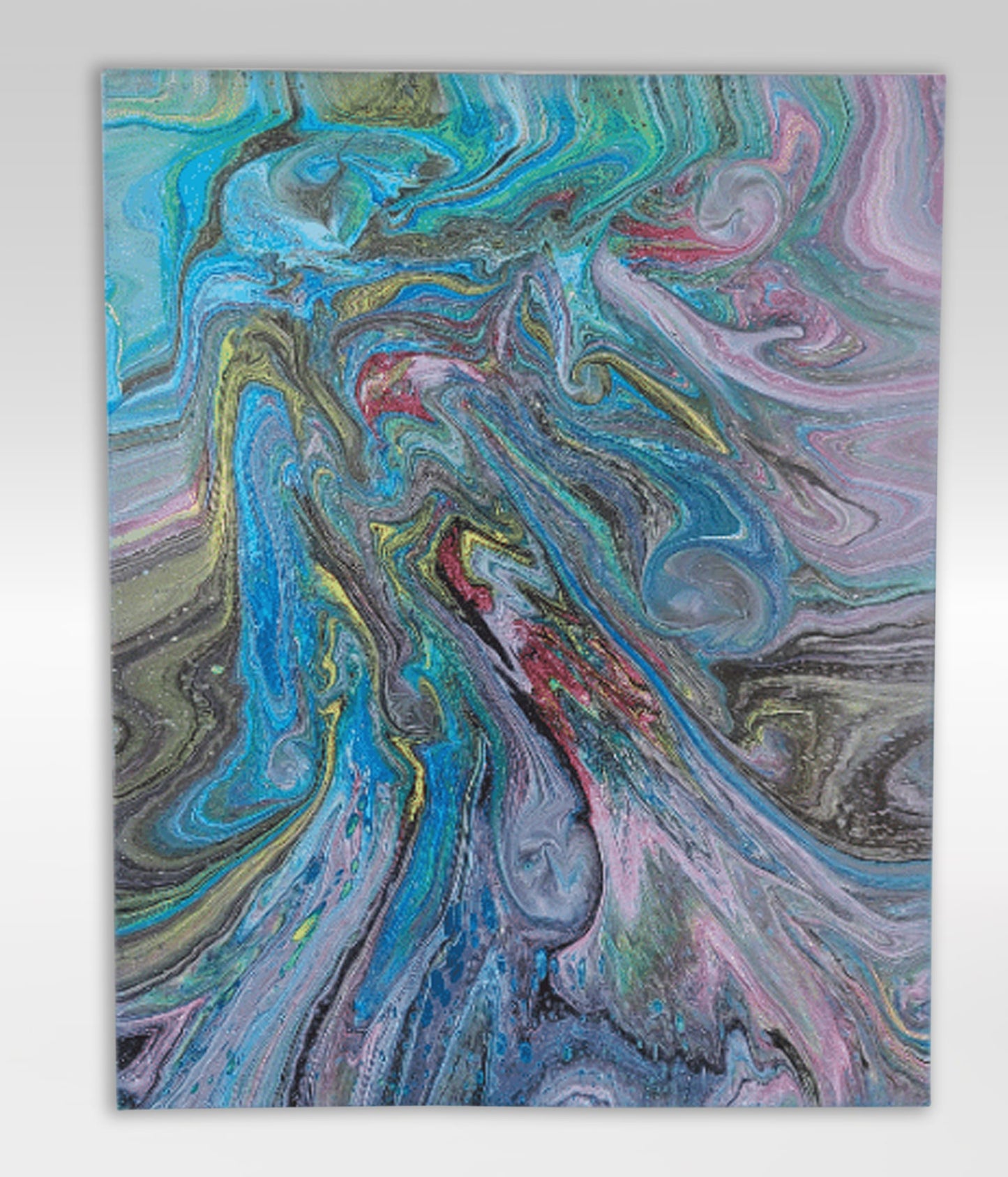 Downstream – 16 x 20 Acrylic Pour Painting On Canvas