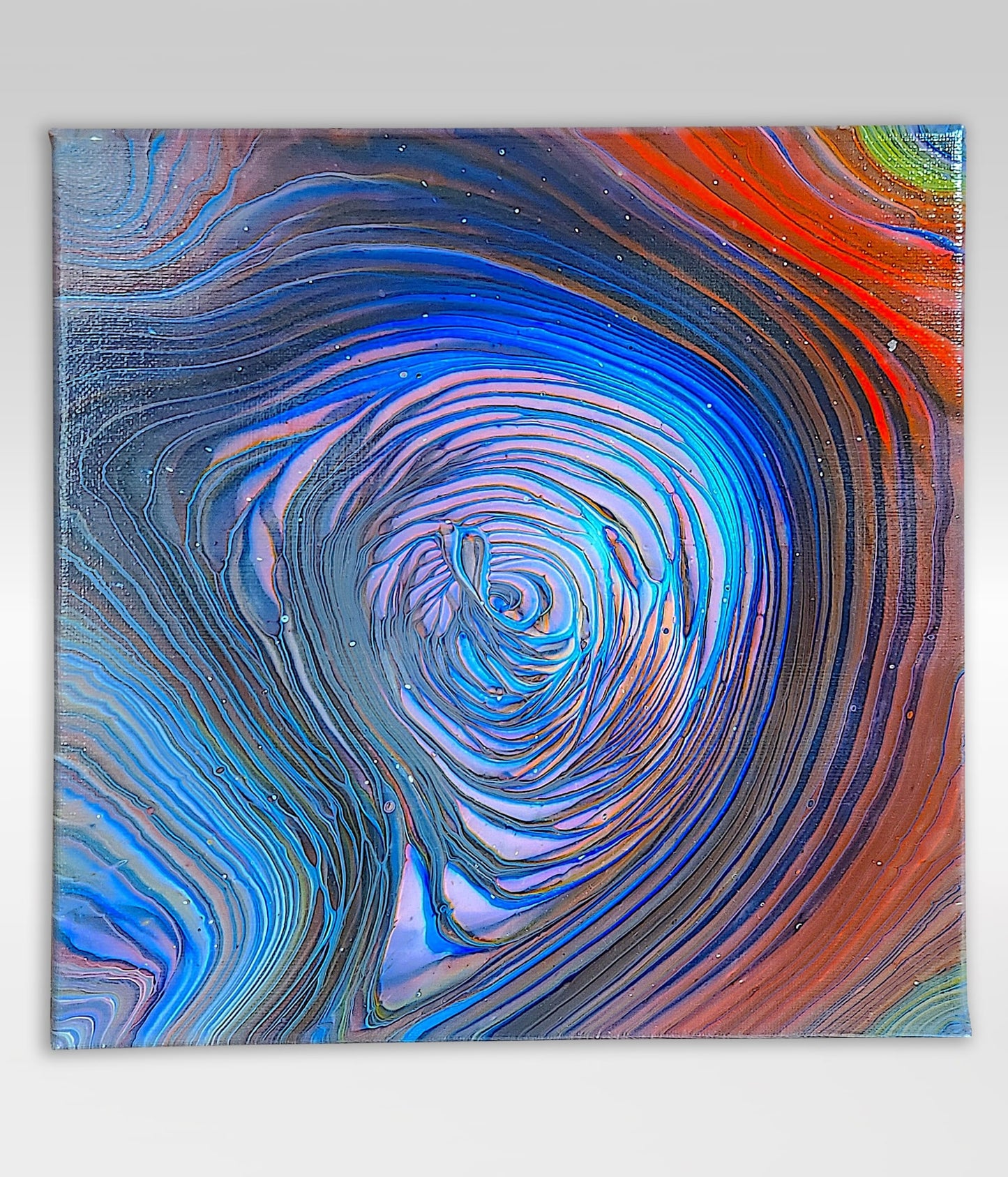 Earshot – 10 x 10 Acrylic Pour Painting On Canvas