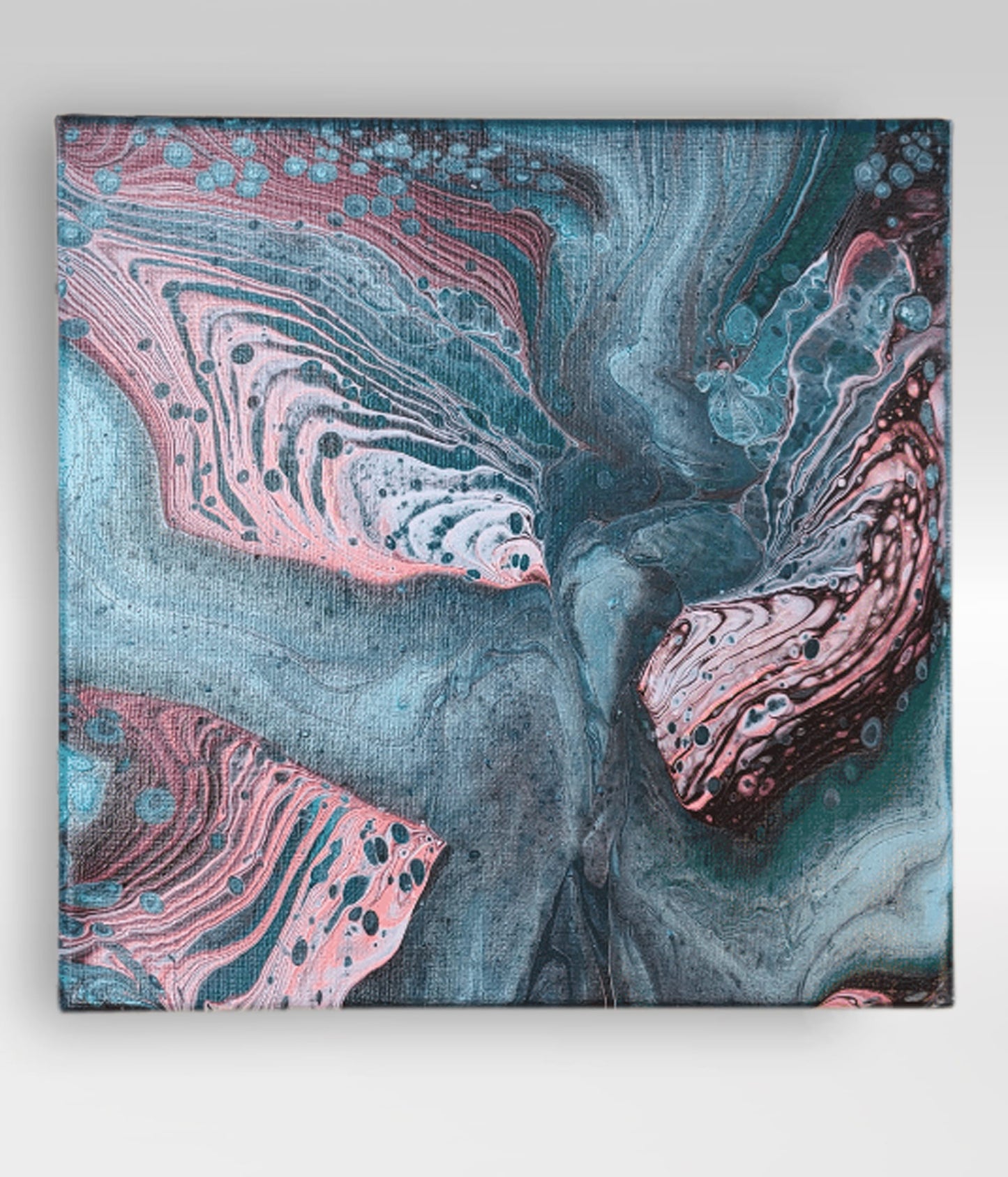 Funny Meeting You Here – 10 x 10 Acrylic Pour Painting On Canvas