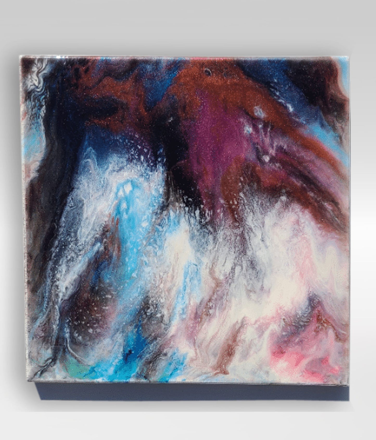 Humming Bird Shrug – 12 x 12 Resin Painting On Canvas