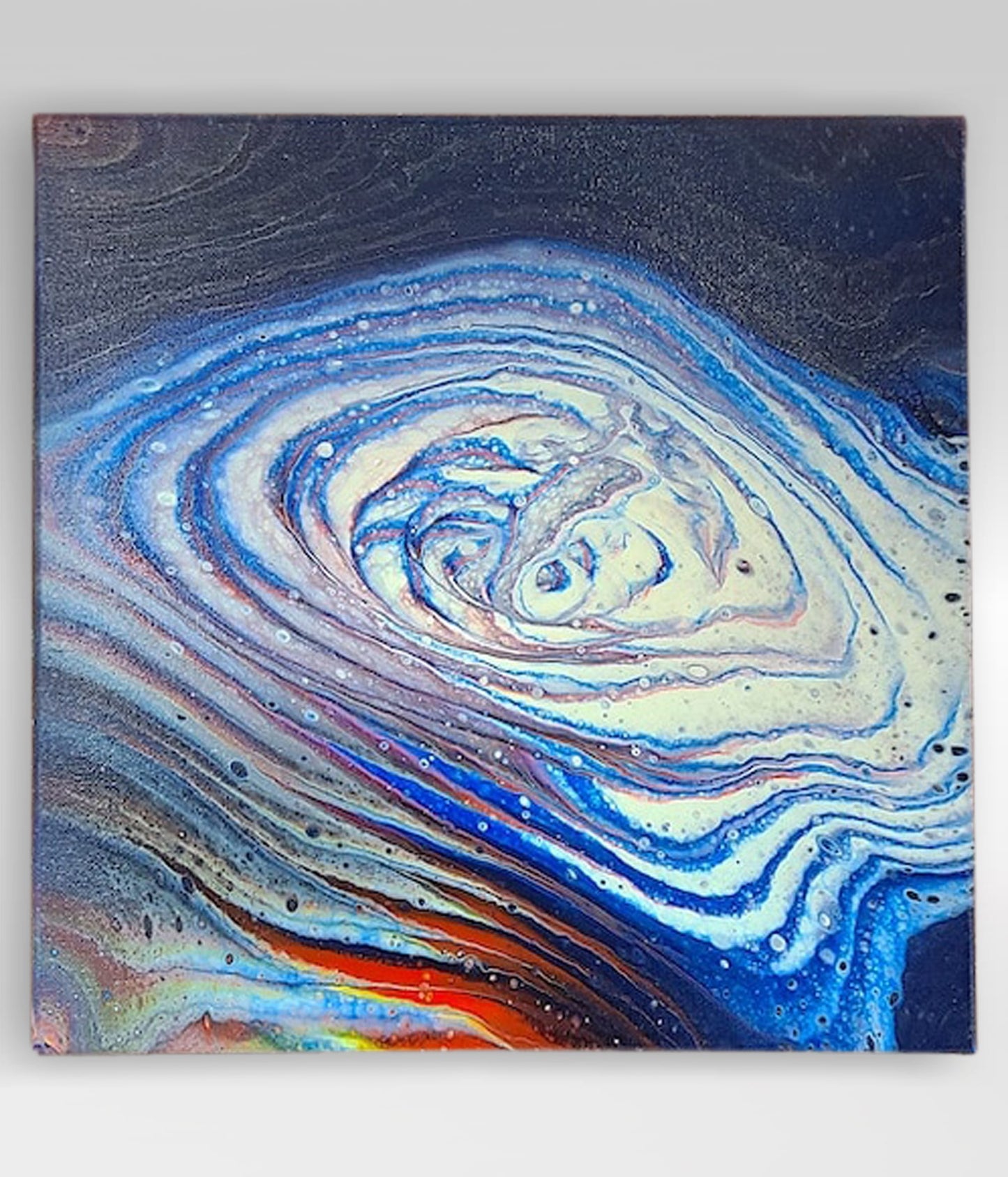 Marshmallow Sky – 12 x 12 Acrylic Pour Painting On Canvas