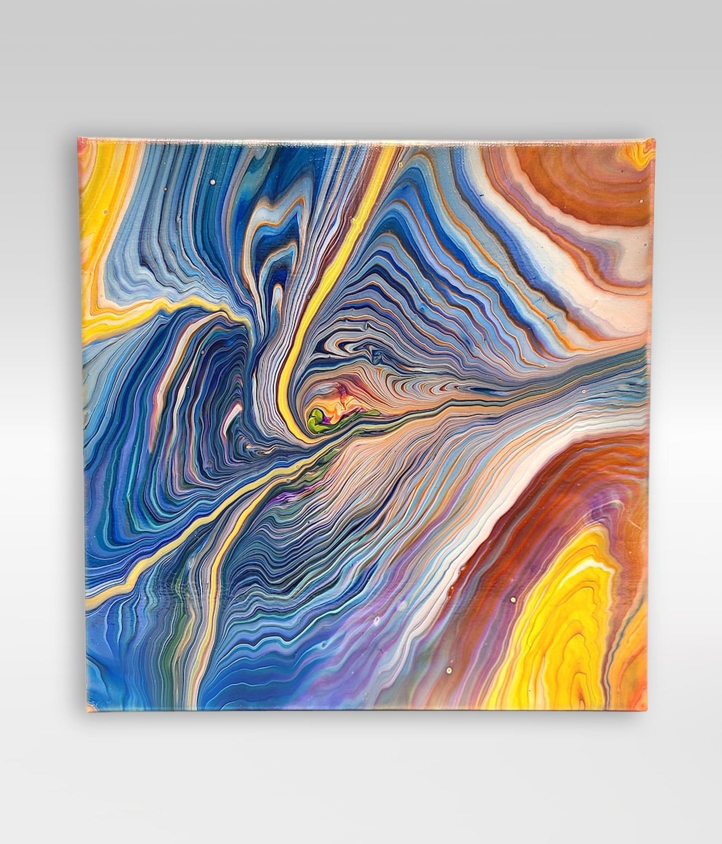 Onlooker – 12 x 12 Acrylic Pour Painting On Canvas