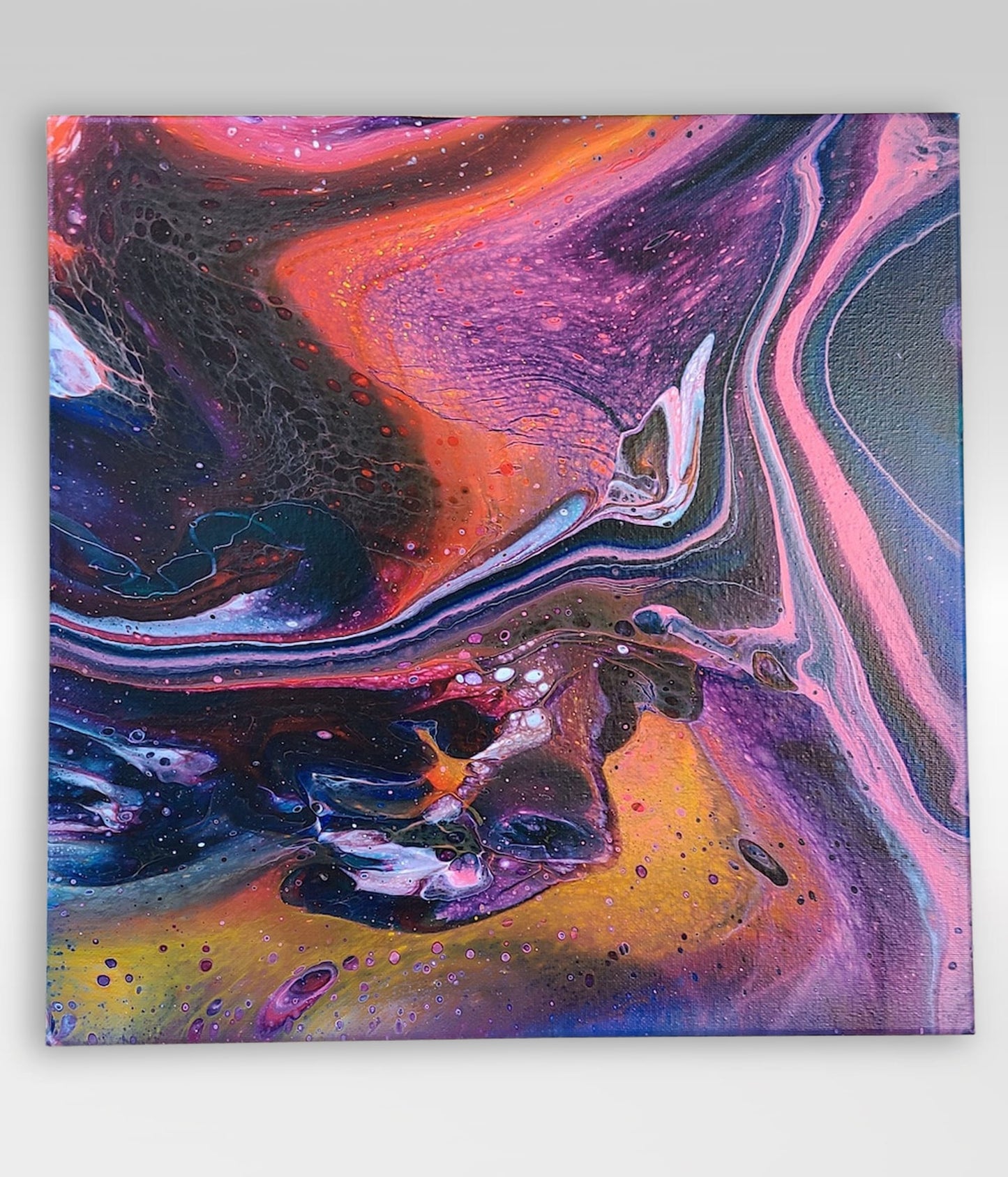 Pterosaur – 14 x 14 Acrylic Pour Painting On Canvas
