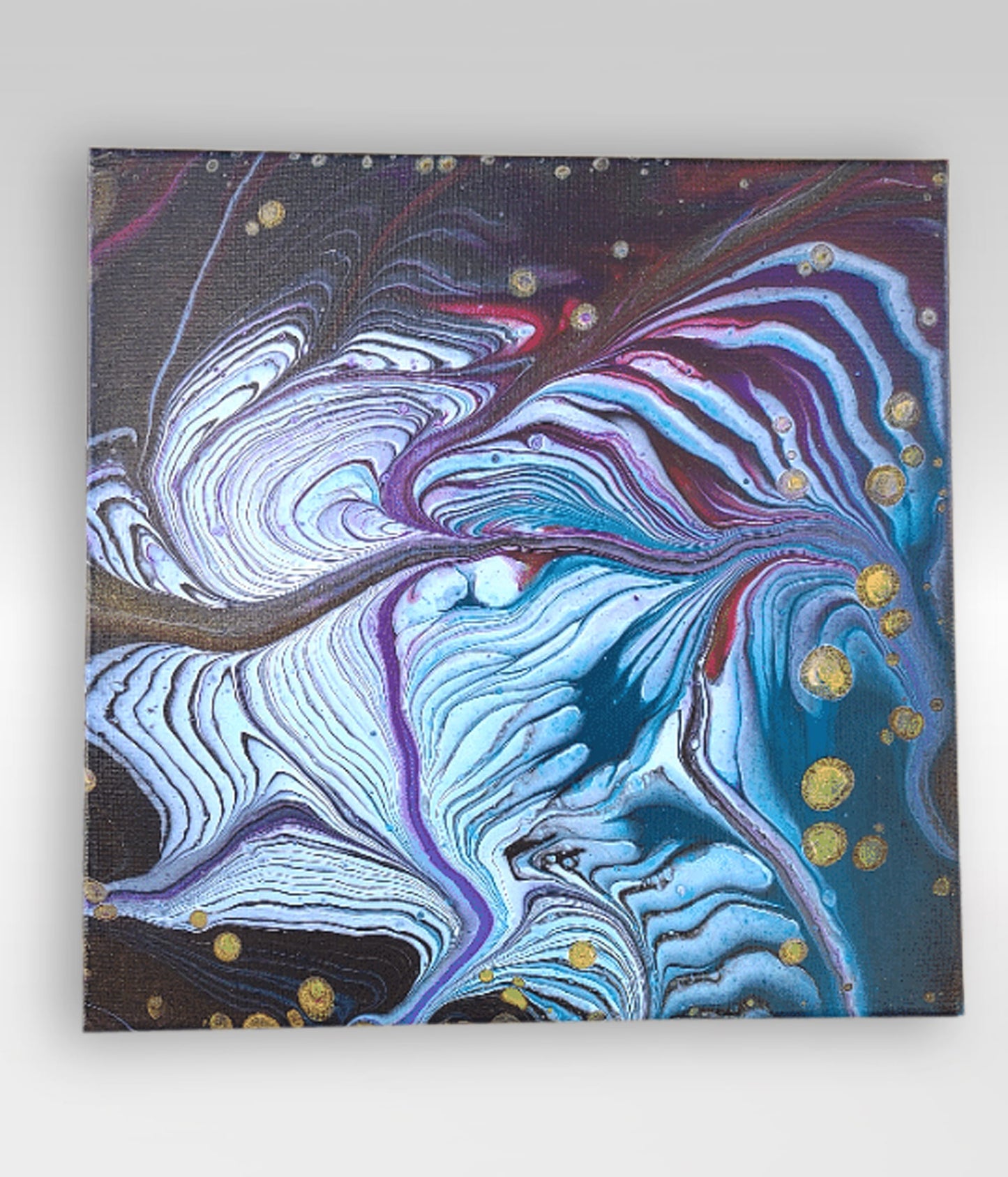 Polyps – 12 x 12 Acrylic Pour Painting On Canvas