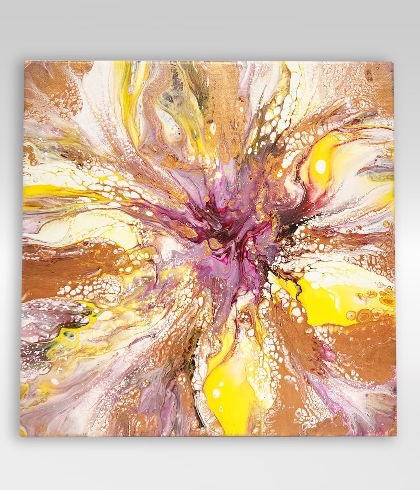 Popped – 14 x 14 Acrylic Pour Painting On Canvas