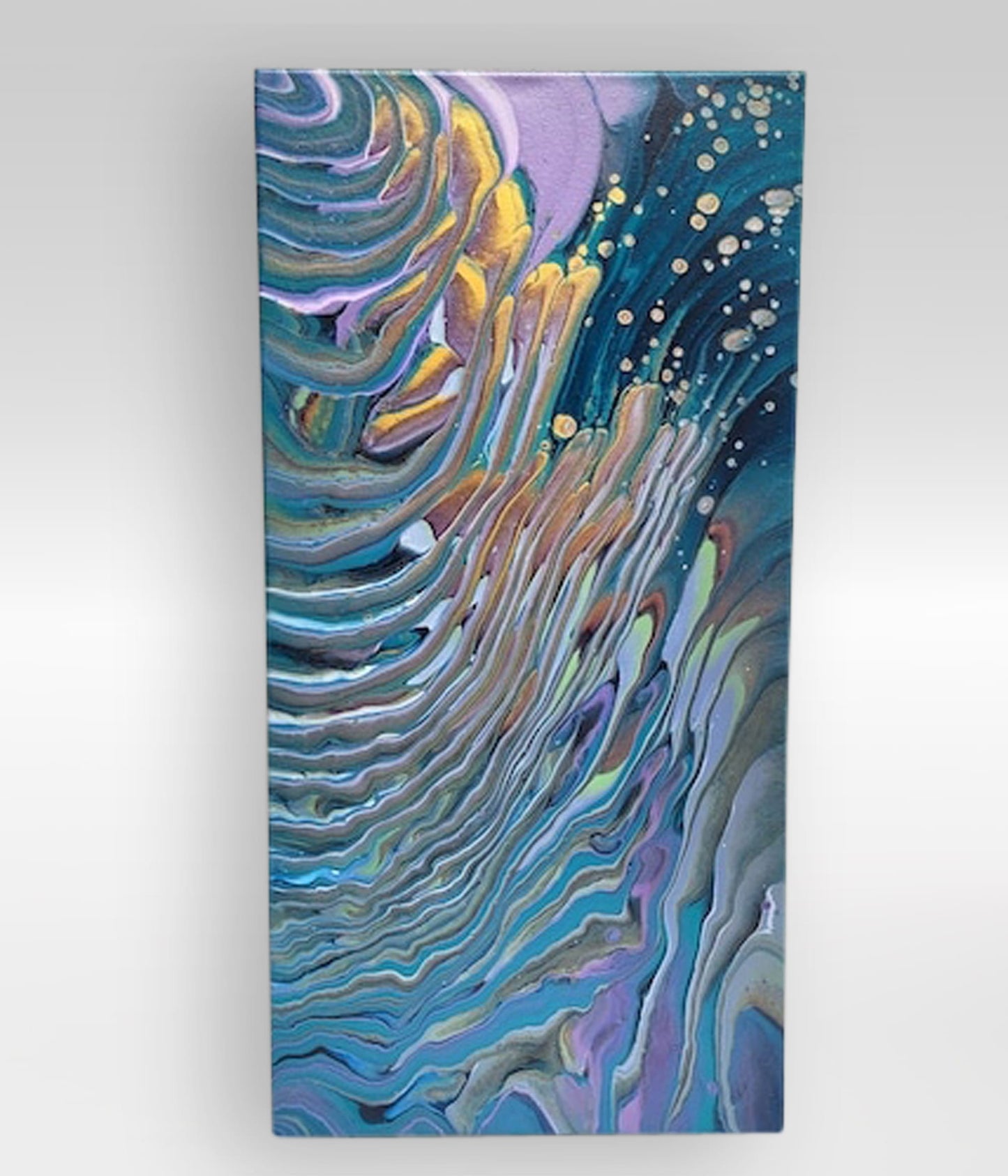 Sneaky Anemone – 10 x 20 Acrylic Pour Painting On Canvas