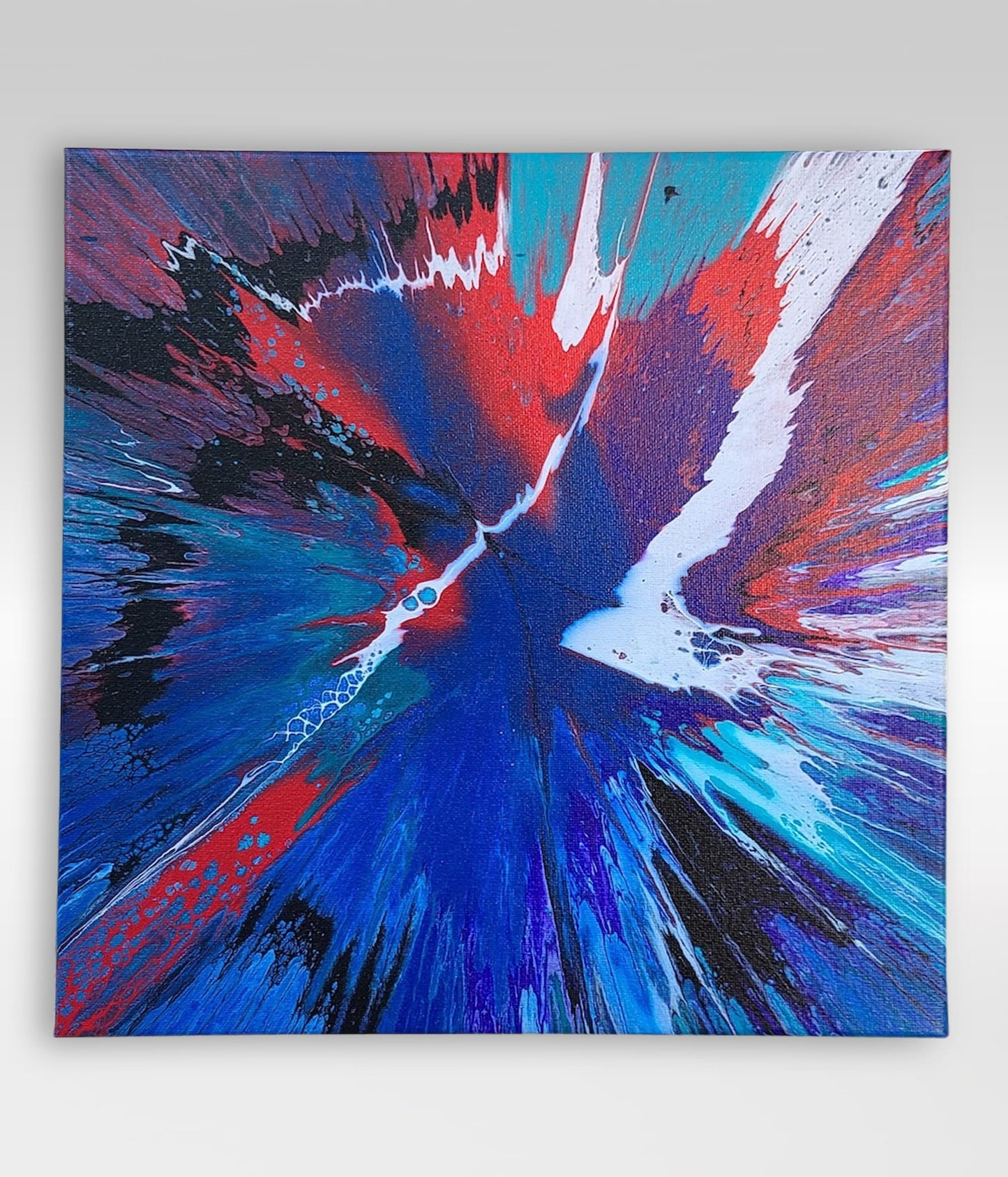 Subdivision – 12 x 12 Acrylic Pour Painting On Canvas