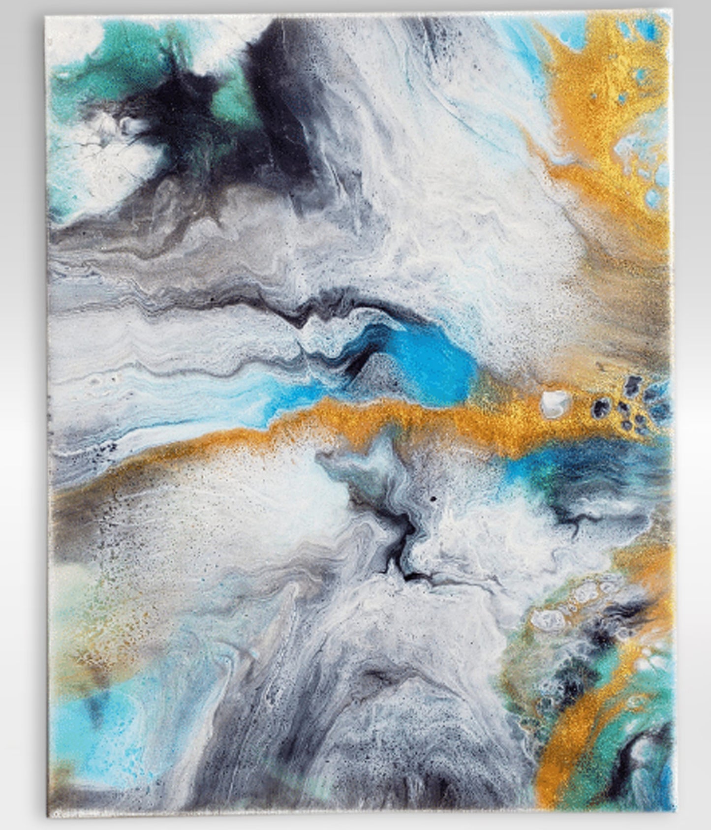 Smurfy – 11 x 14 Resin Painting On Canvas
