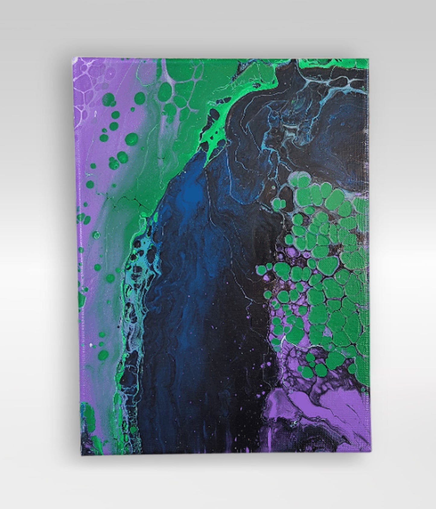 Stygian Tributary – 9 x 12 Acrylic Pour Painting On Canvas