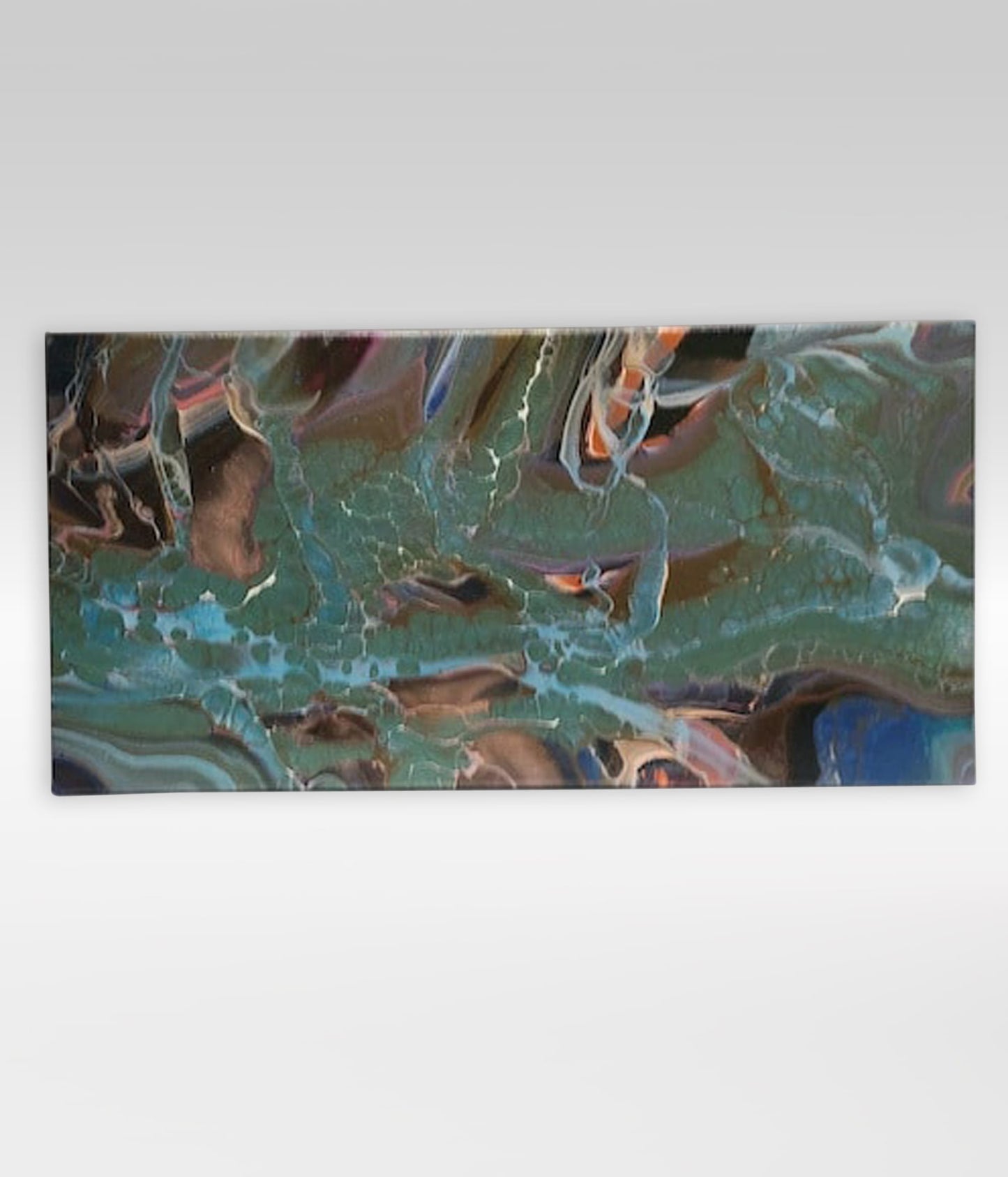 Turtle Power – 10 x 20 Acrylic Pour Painting On Canvas