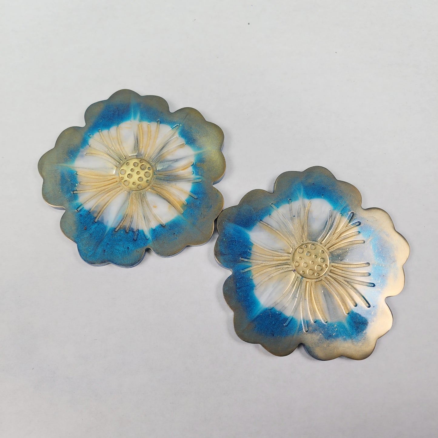 5" Textured Flower Silicone Coaster Molds - Set of 4