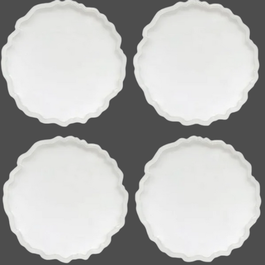 5" Agate Edge Silicone Coaster Molds - Set of 4