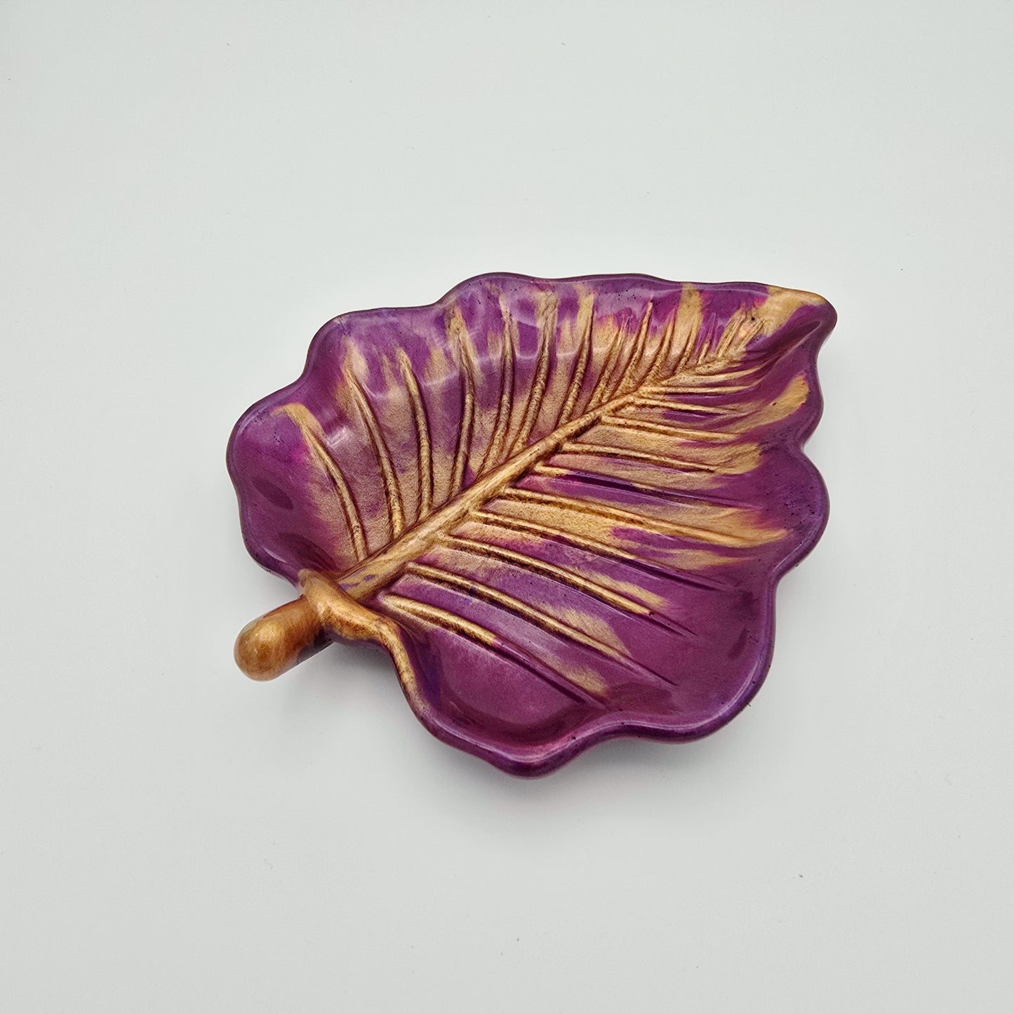 September Leaf Resin Trinket Dish - 6.5" long