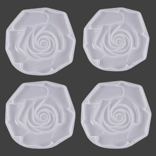 5" Rose Silicone Coaster Molds - Set of 4 PRE-ORDER
