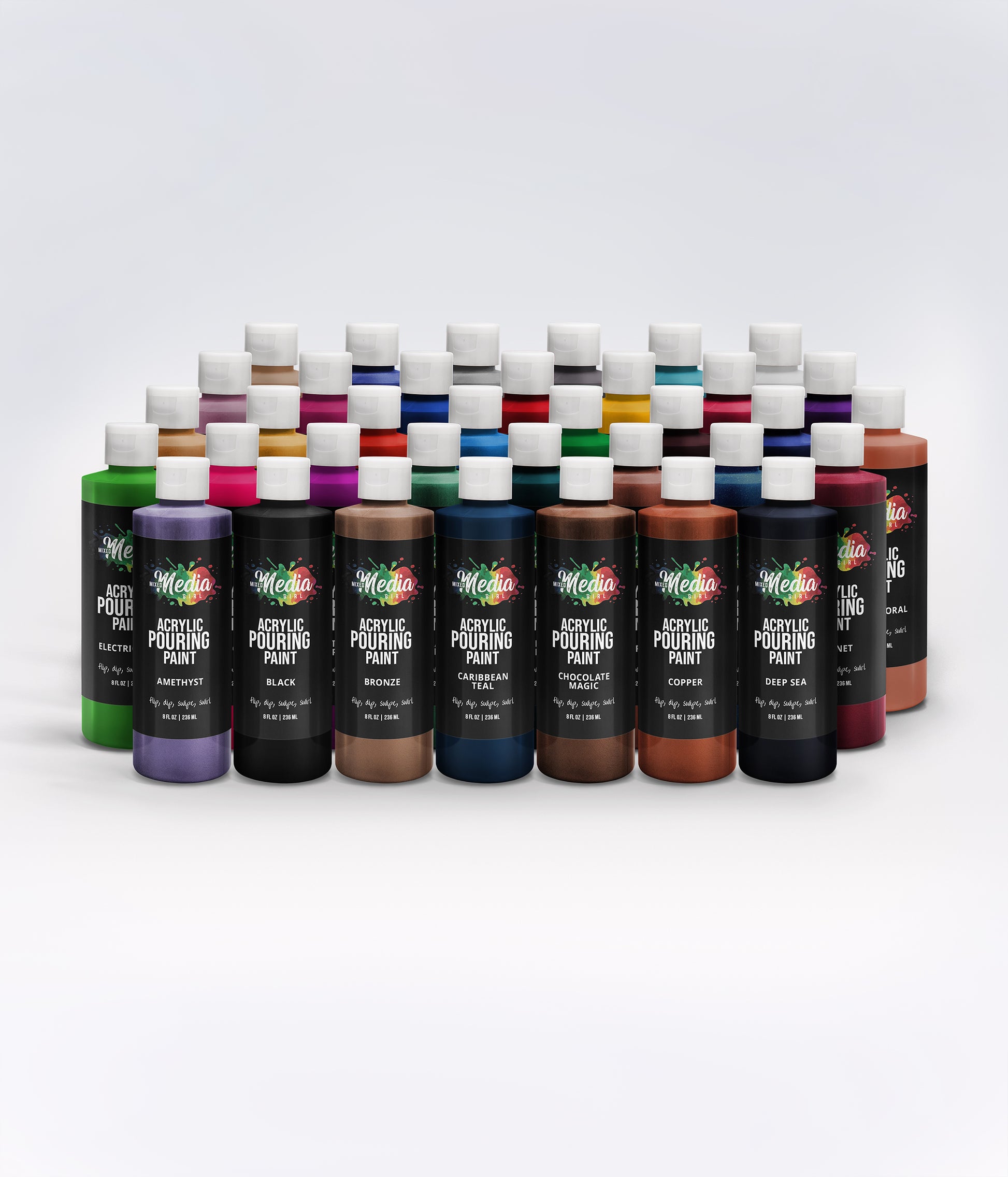 39 Colors Pouring Paint Kit, Ready to Pour Acrylic Paint Supplies