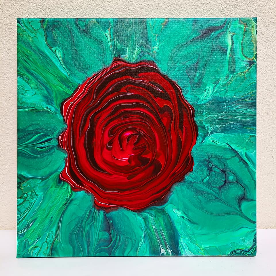 Acrylic Pour Rose Class in Clearwater, FL