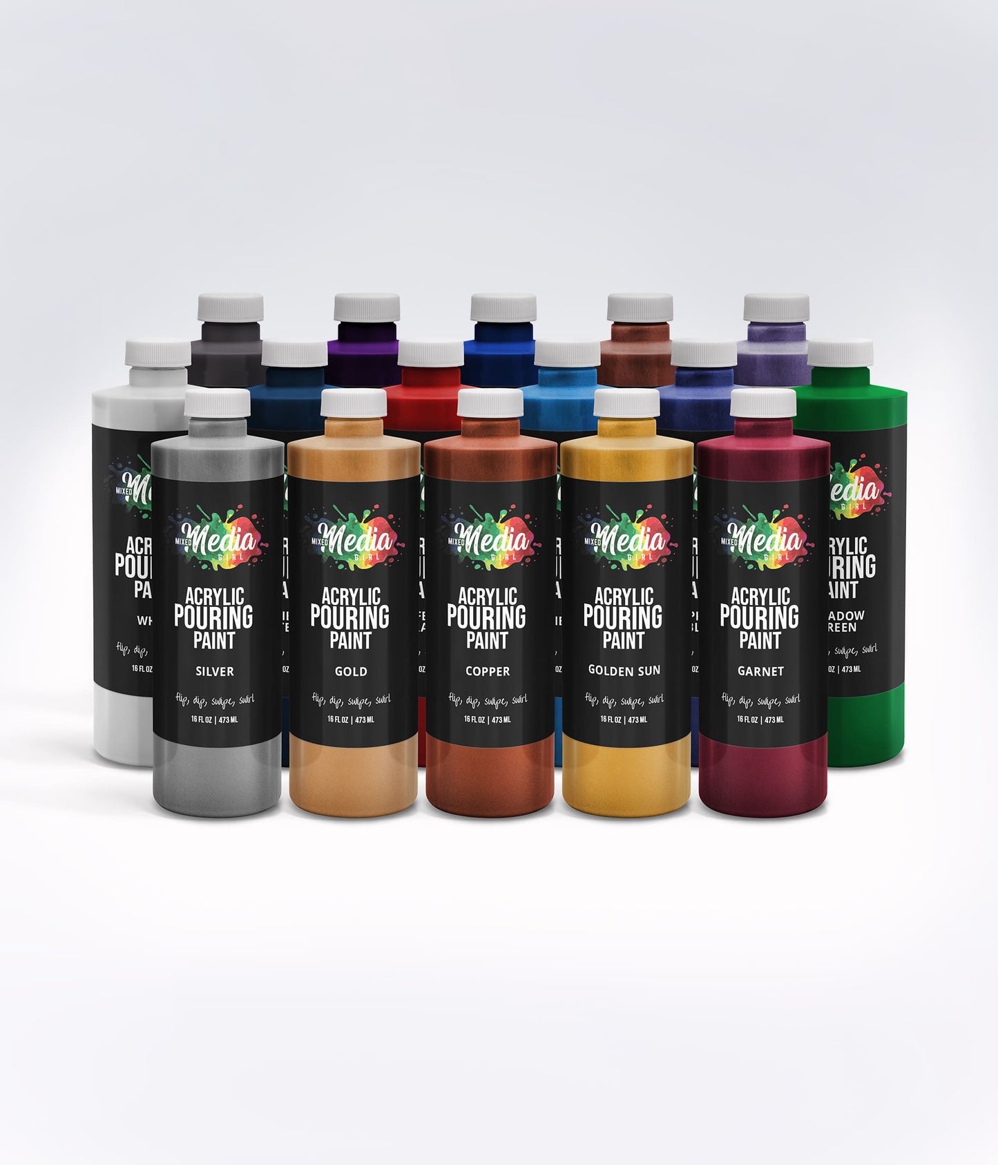 Set of Sixteen 16-Ounce Pouring Paints – Pick Your Own Colors!