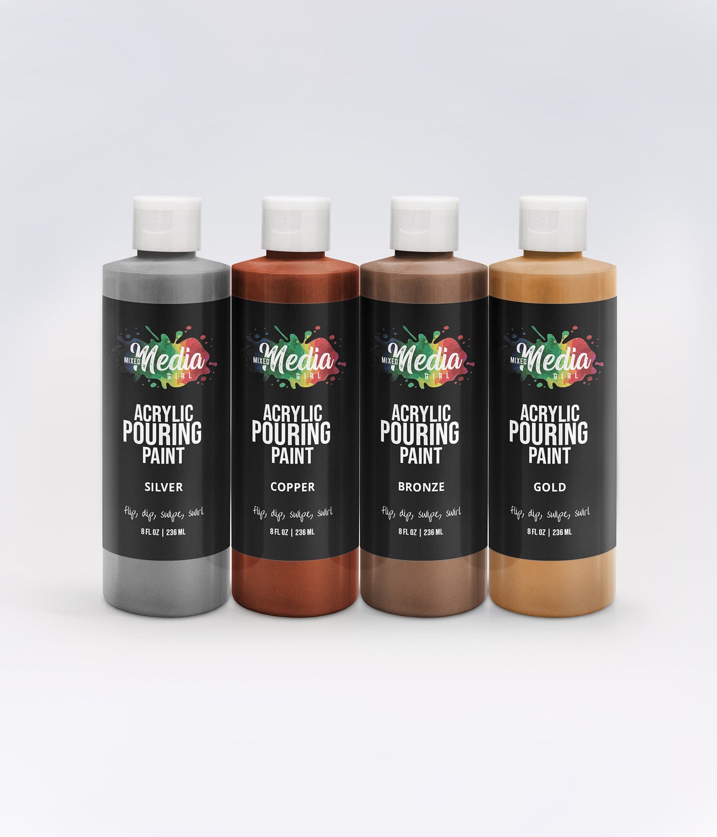 Metallics – 8-ounce acrylic pouring paint set – ready to pour paint