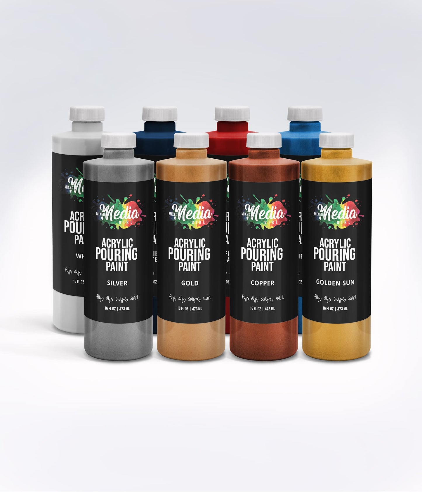 Set of EIGHT 16-Ounce Pouring Paints – Pick Your Own Colors!