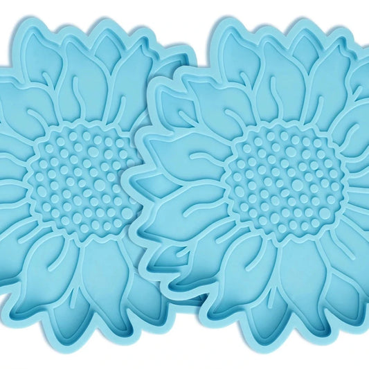Textured Sunflower Silicone Coaster Molds - Set of 4