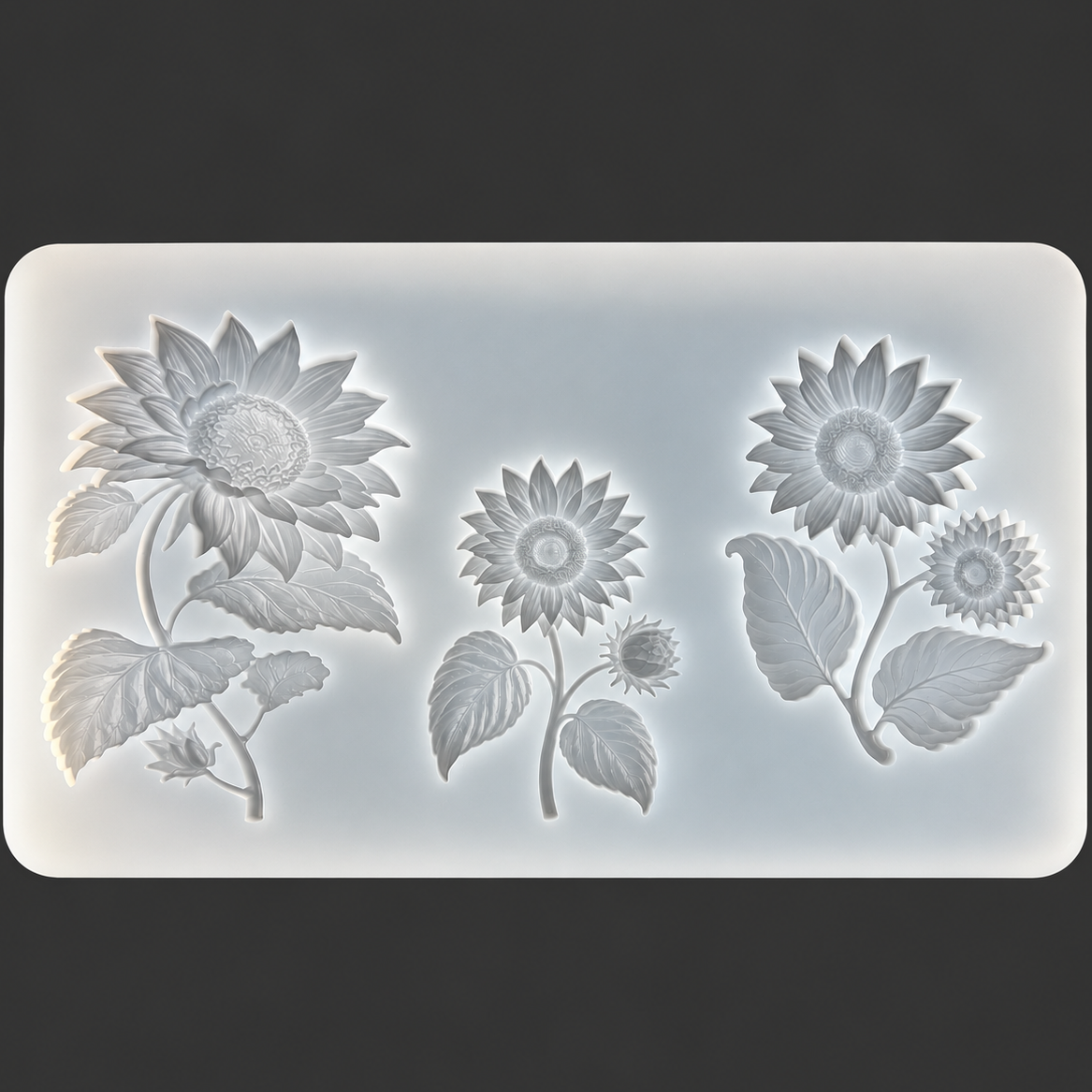 12" Sunflower Trio Silicone Mold