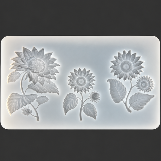 12" Sunflower Trio Silicone Mold