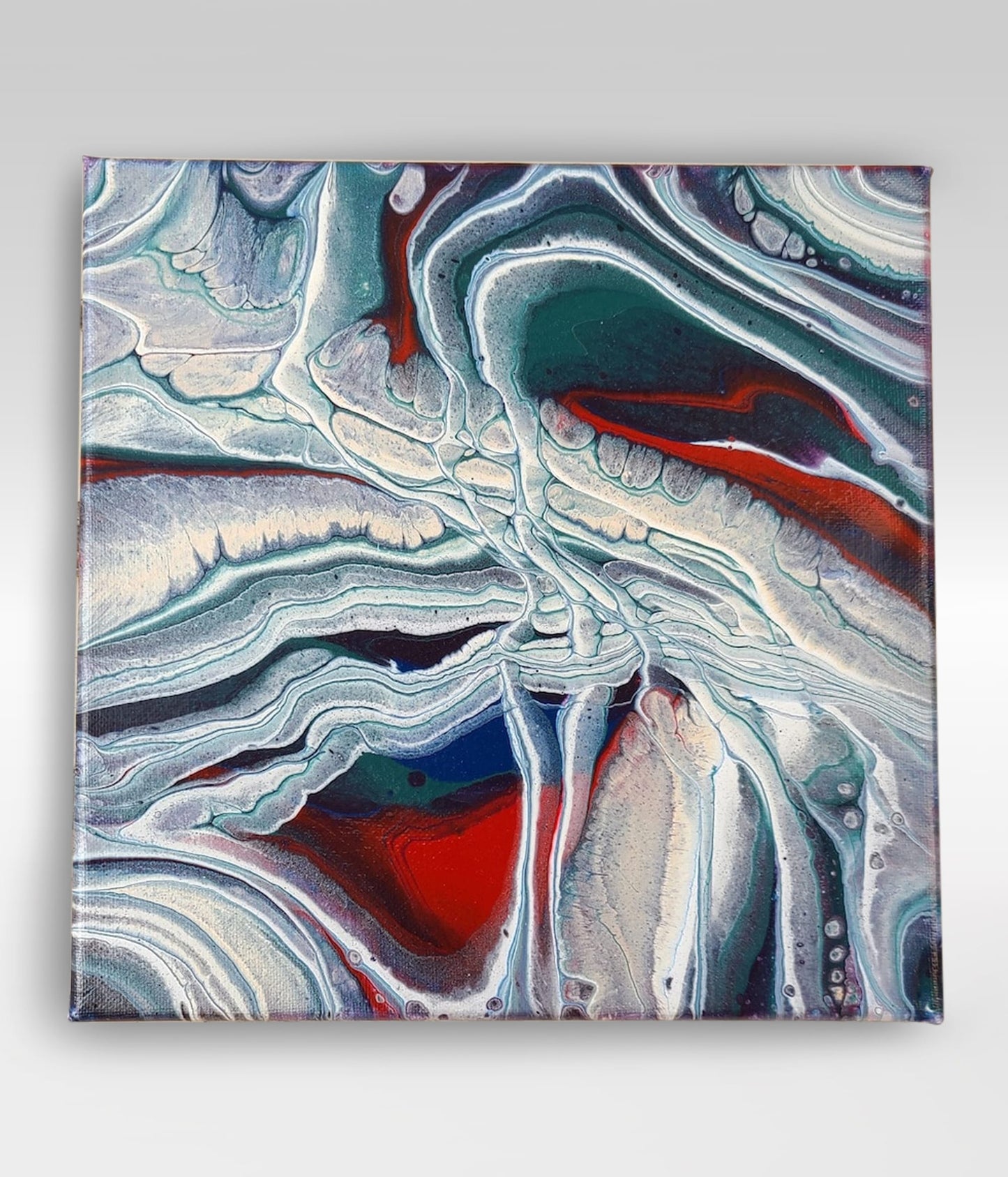 Gossamer Cave – 10 x 10 Acrylic Pour Painting On Canvas
