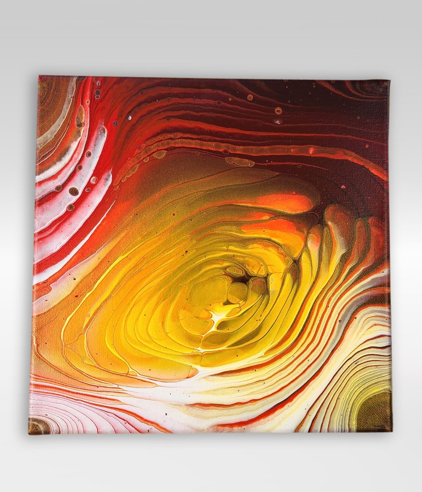 Incubation – 10 x 10 Acrylic Pour Painting On Canvas