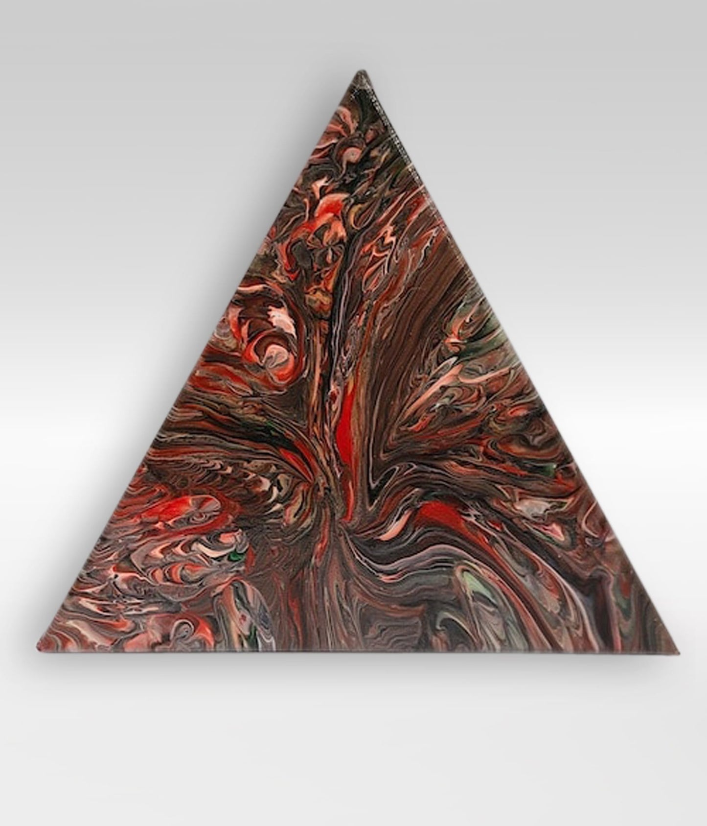 7th Veil – 12″ Triangle Canvas Acrylic Pour Painting