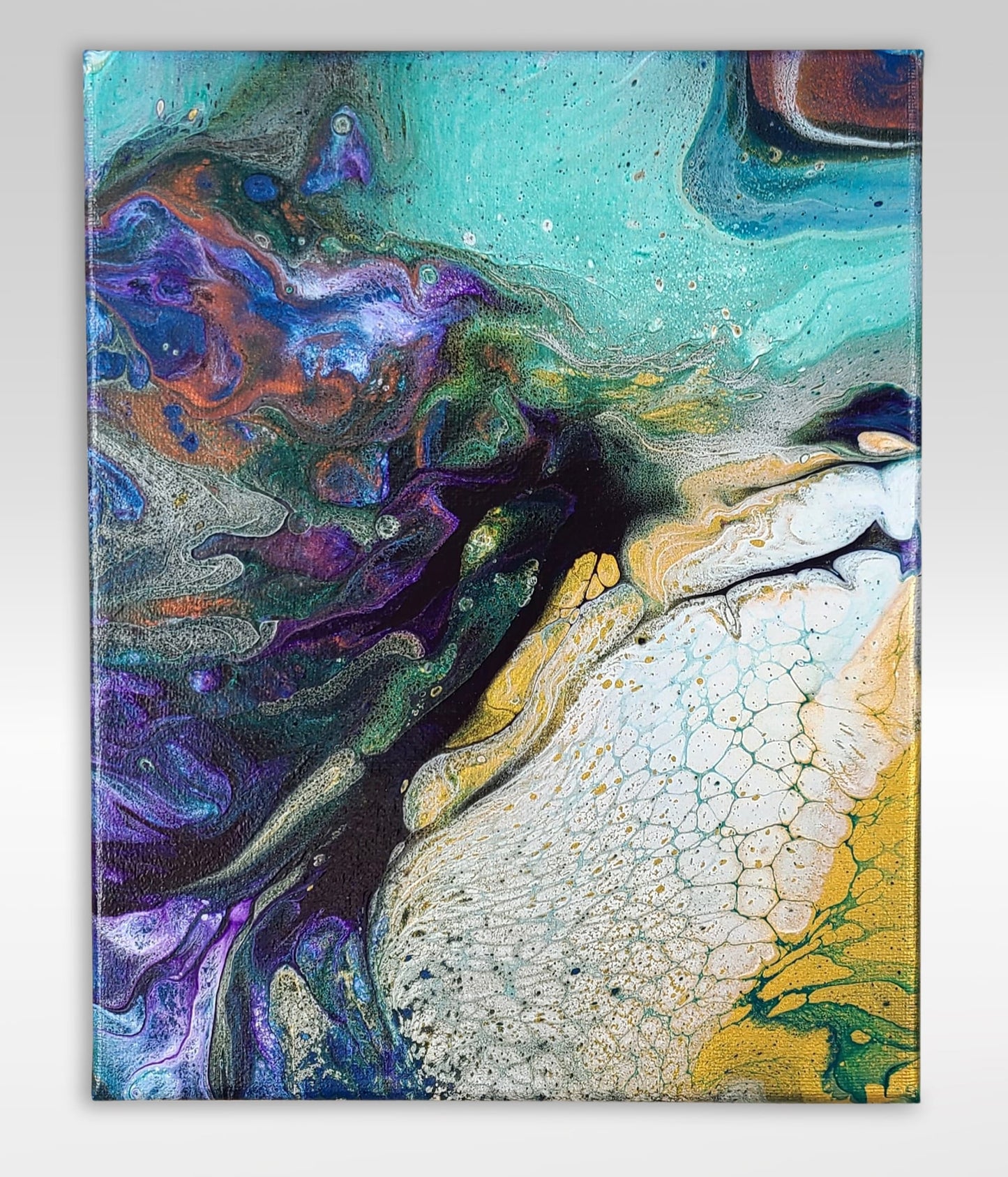 Gravitational Pull – 8 x 10 Acrylic Pour Painting On Canvas