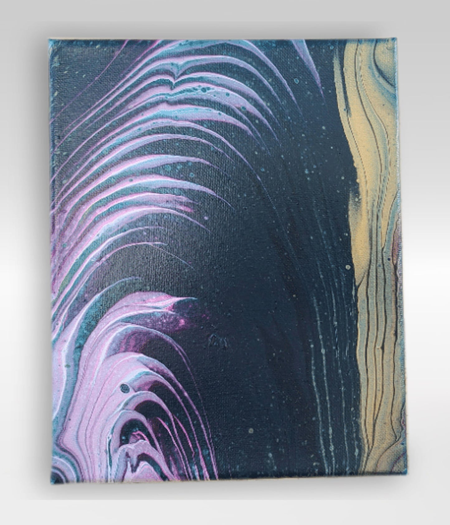 A Shrimp Named Brian – 8 x 10 Acrylic Pour Painting On Canvas