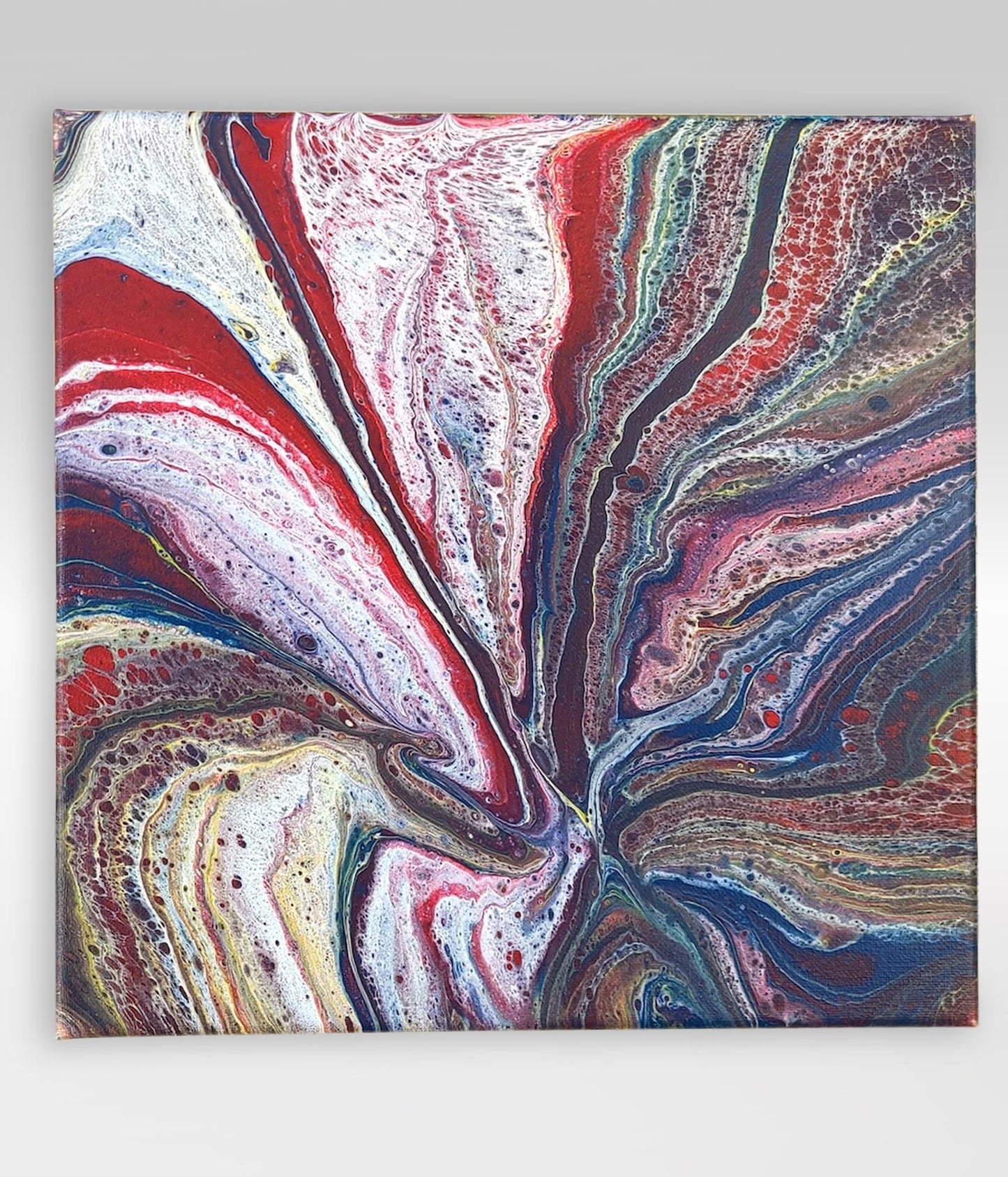 Circus Of Life – 12 x 12 Acrylic Pour Painting On Canvas
