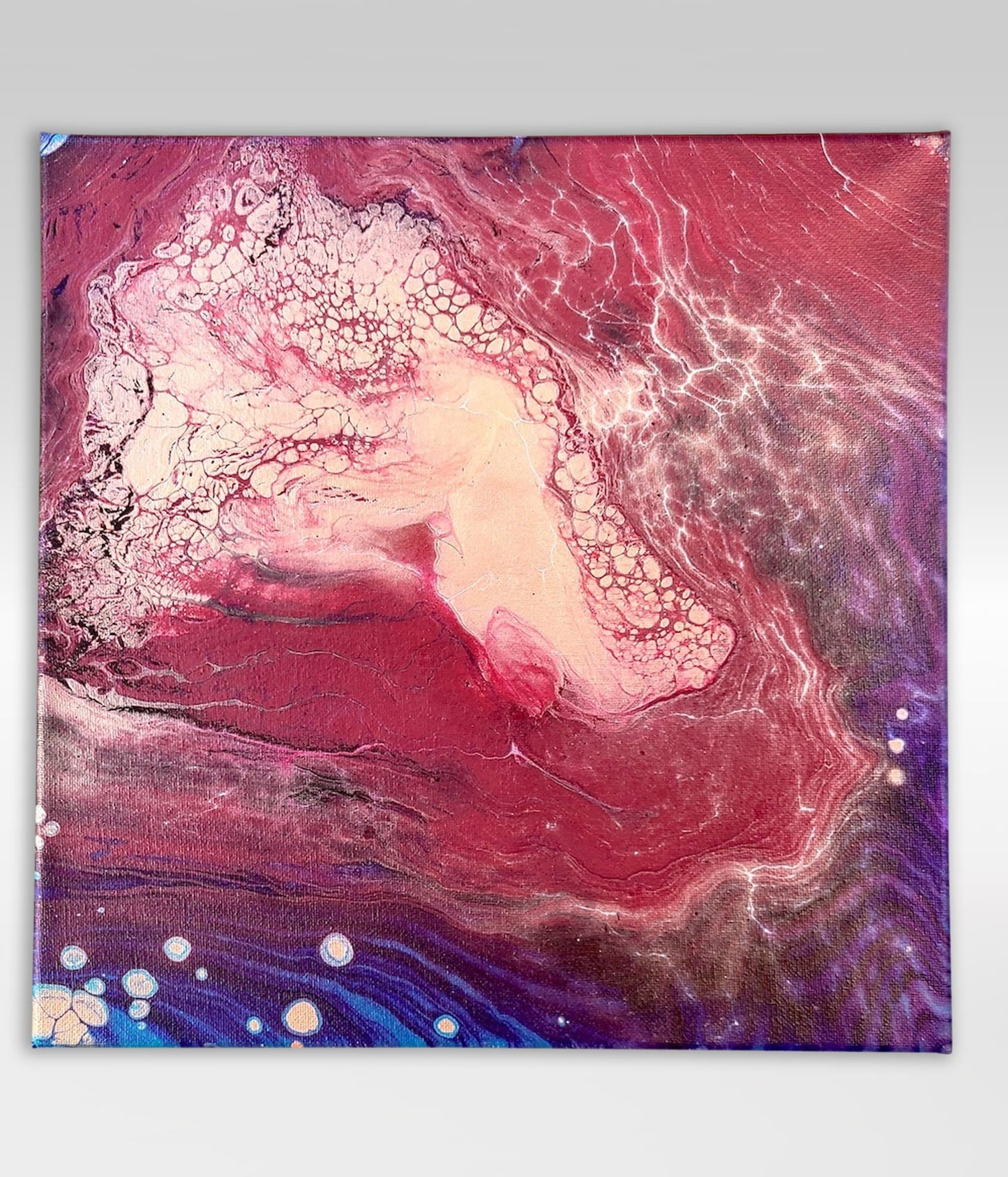Cuddle Time – 12 x 12 Acrylic Pour Painting On Canvas
