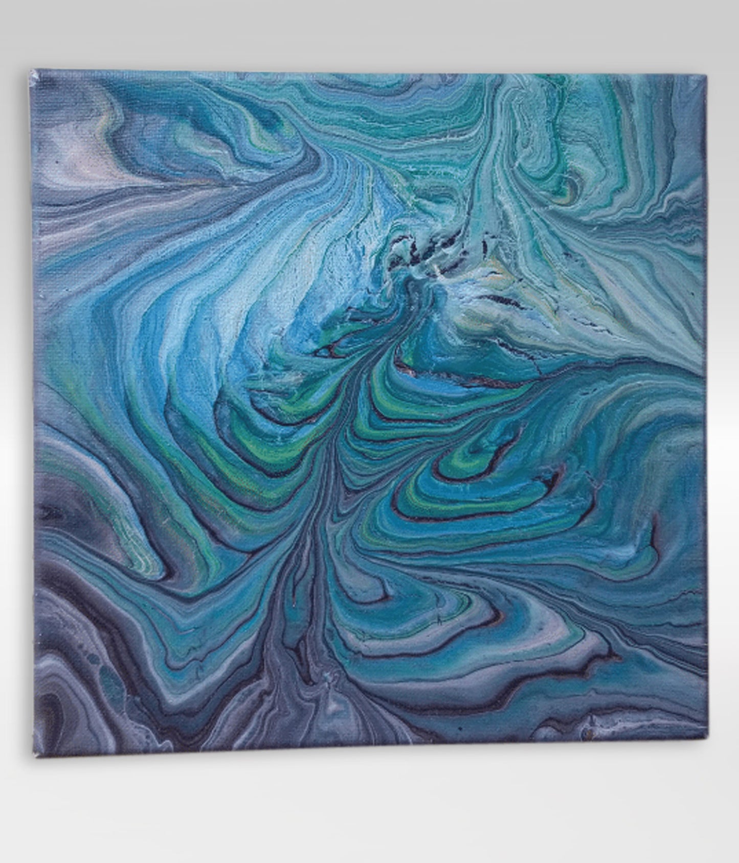 Climb – 10 x 10 Acrylic Pour Painting On Canvas