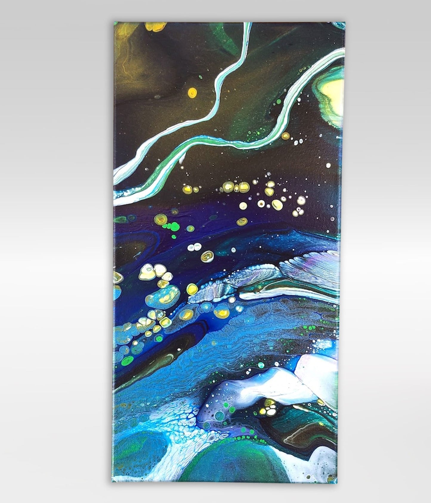 Eel Eggs – 10 x 20 Acrylic Pour Painting On Canvas