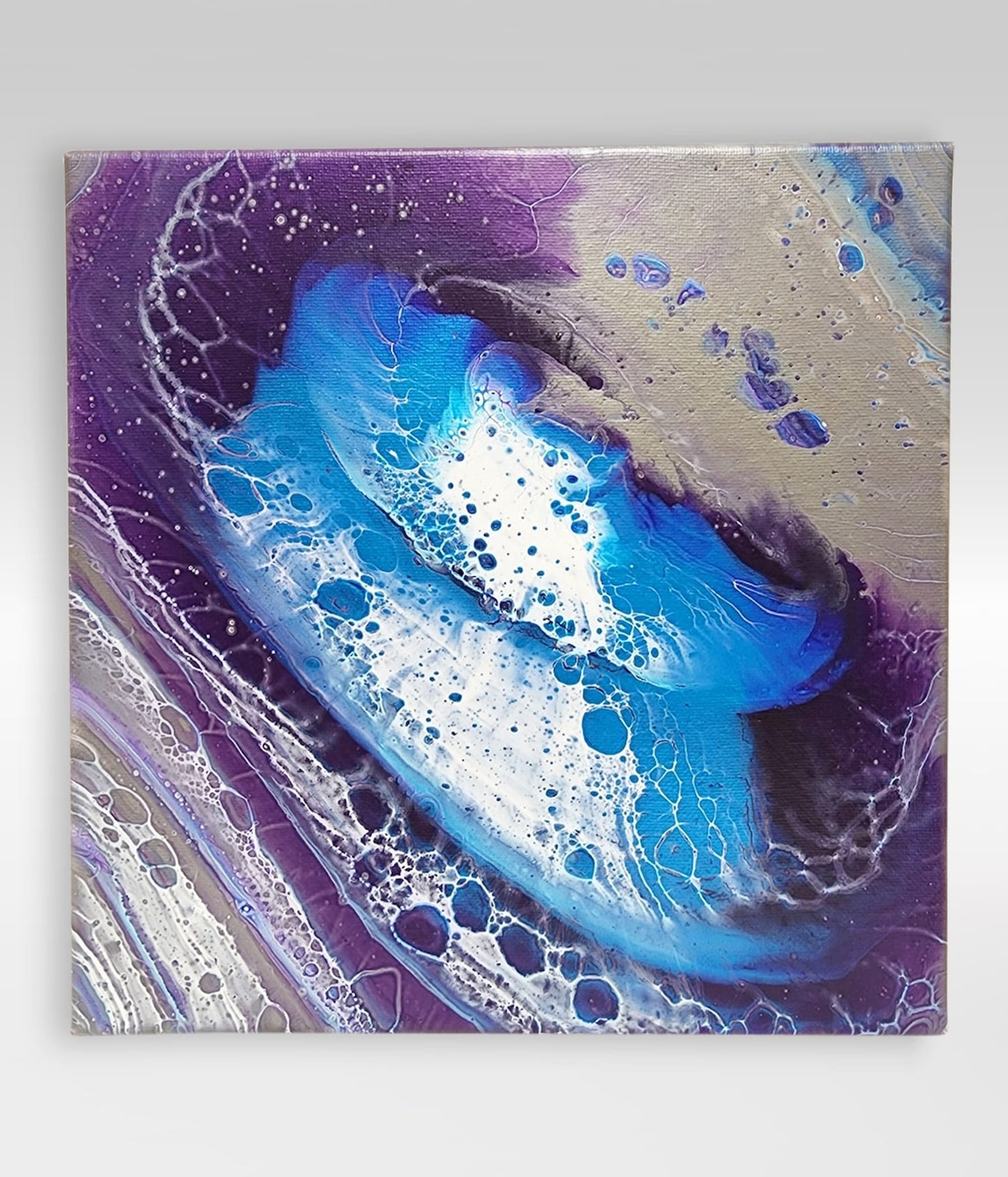 Fat Head – 10 x 10 Acrylic Pour Painting On Canvas