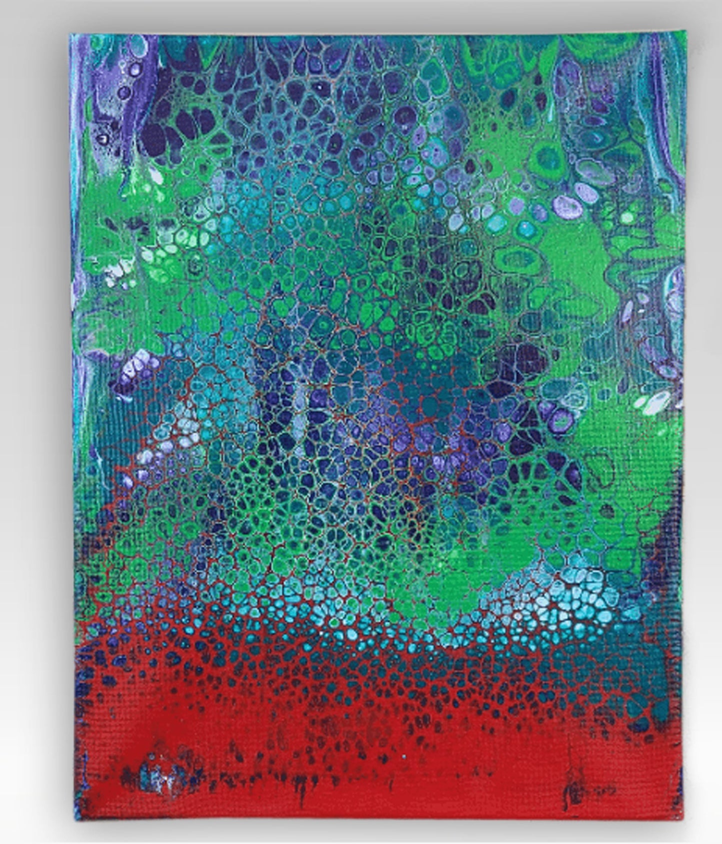 Frog DNA – 11 x 14 Acrylic Pour On Canvas