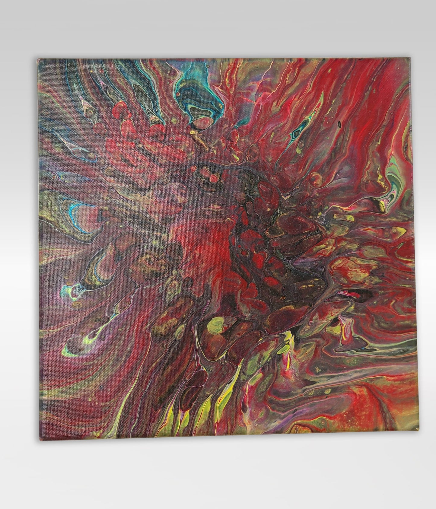 Get Over Here! – 10 x 10 Acrylic Pour Painting On Canvas