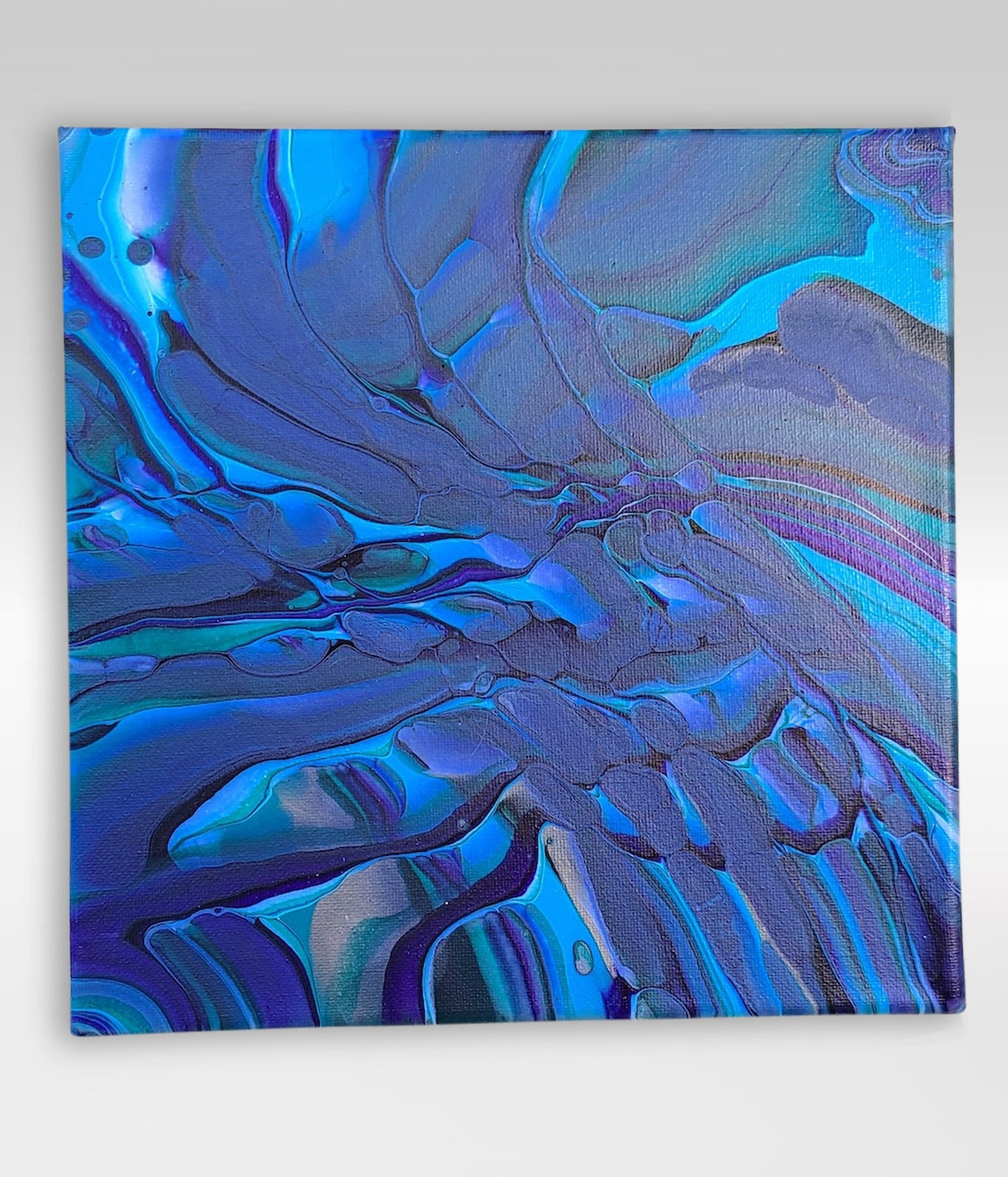 Handy – 10 x 10 Acrylic Pour Painting On Canvas