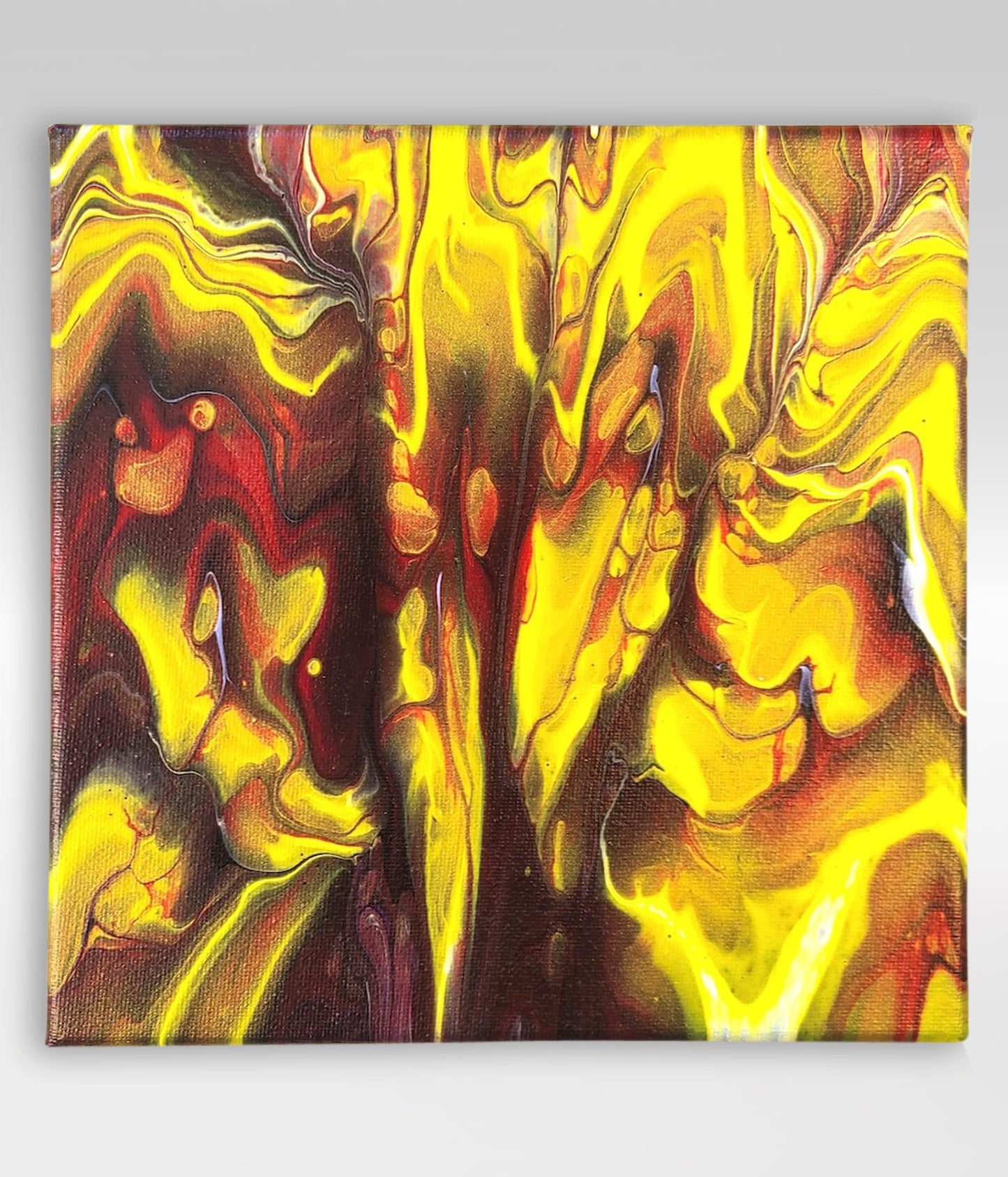 Hell Pit – 8 x 8 Acrylic Pour Painting On Canvas