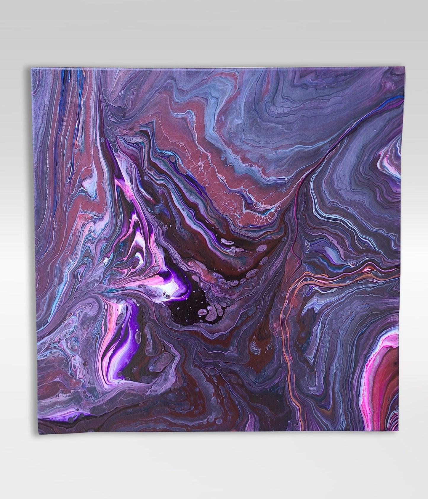 Kissing The Iris – 24 x 24 Acrylic Pour On Canvas